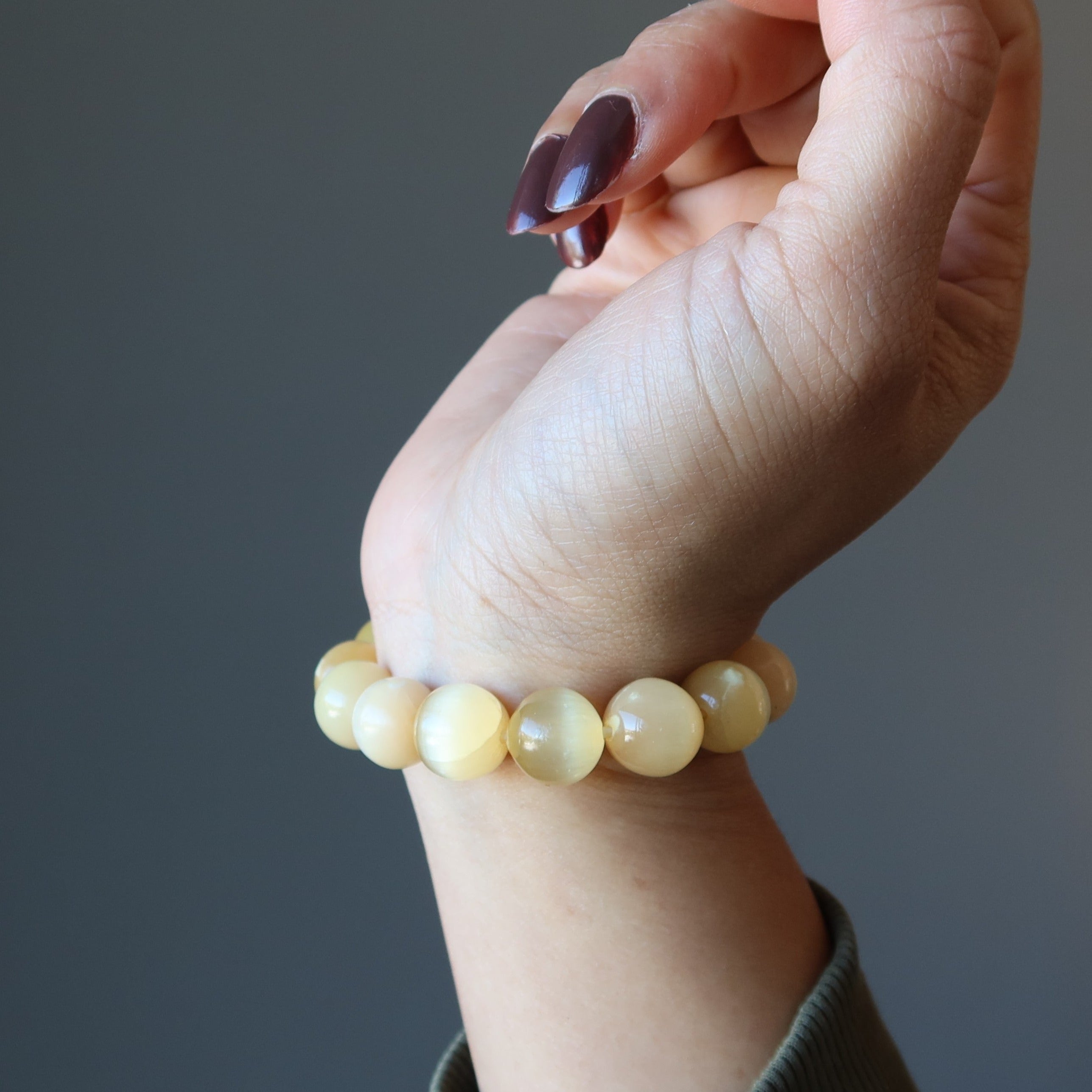 Selenite Bracelet Orange Citrus Energy Burst Beads