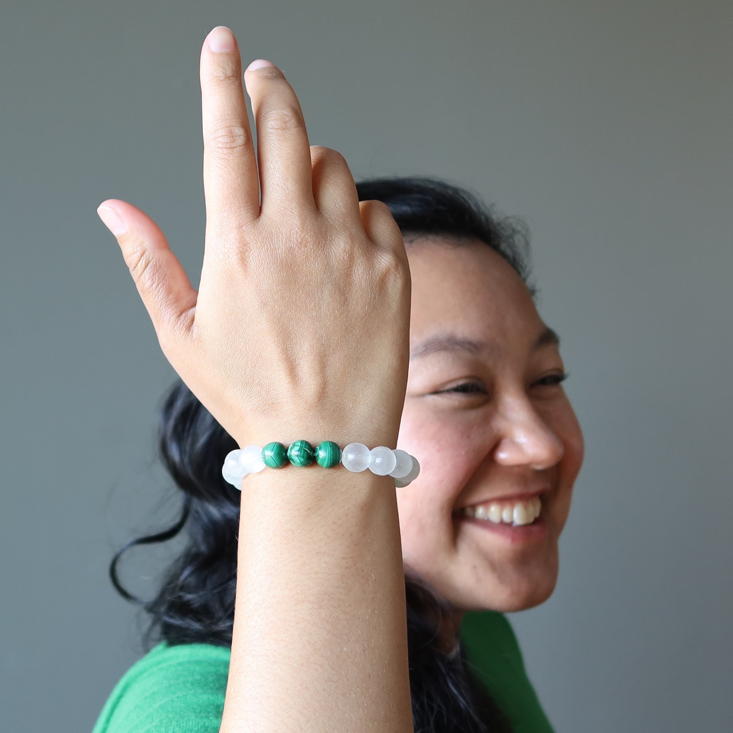Selenite Bracelet Malachite Soul Shifter Stones