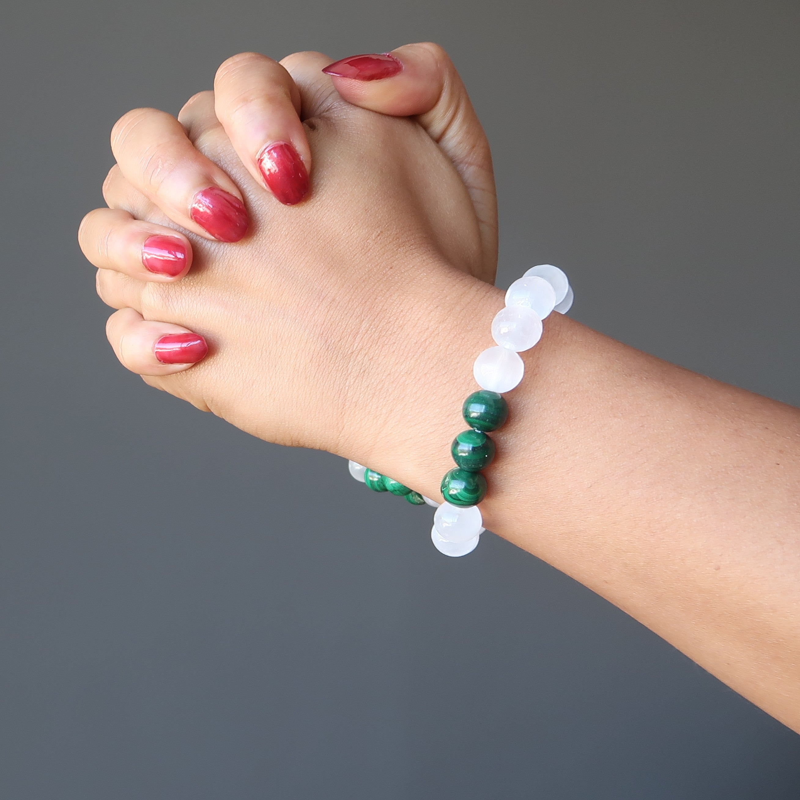 Selenite Bracelet Malachite Soul Shifter Stones