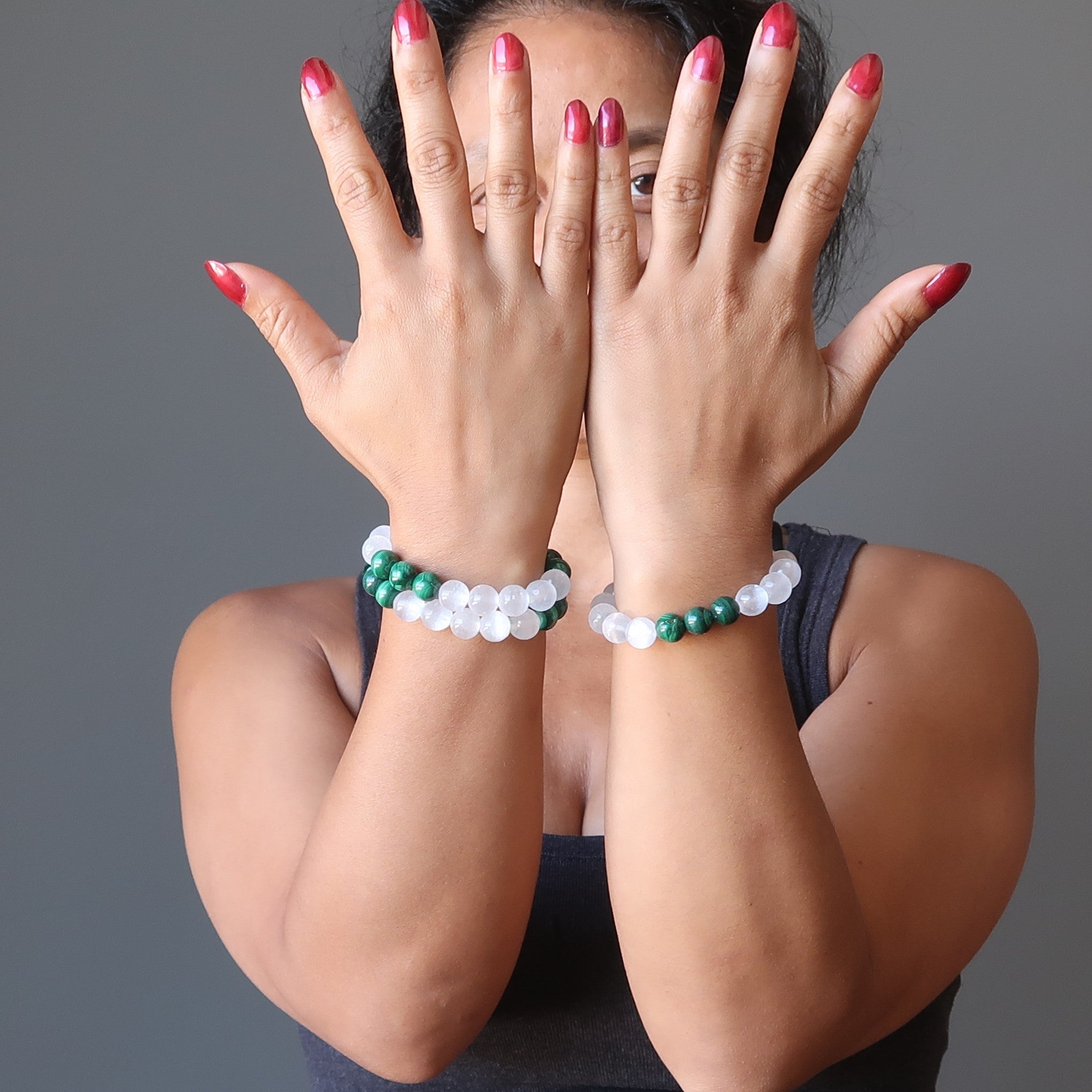 Selenite Bracelet Malachite Soul Shifter Stones