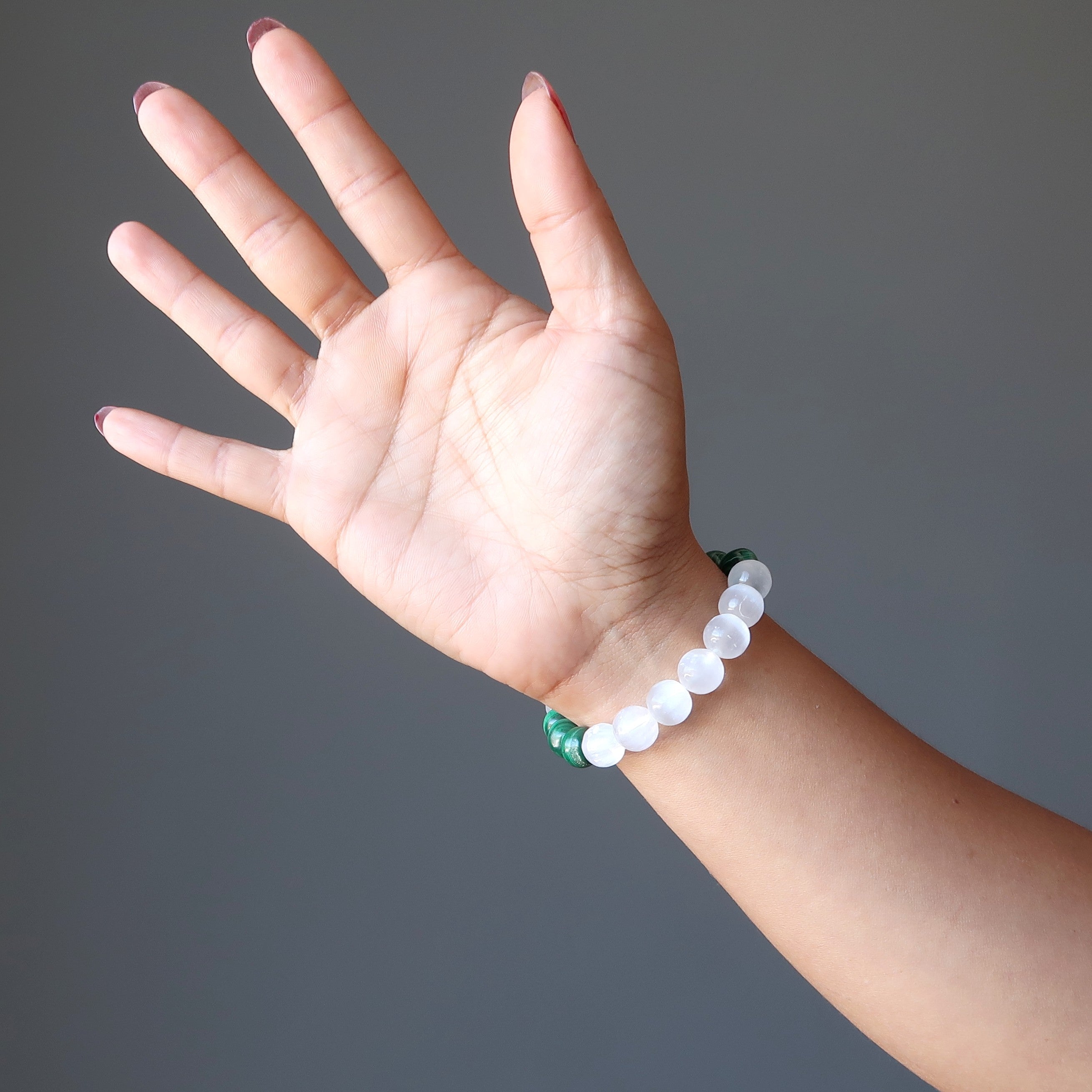 Selenite Bracelet Malachite Soul Shifter Stones