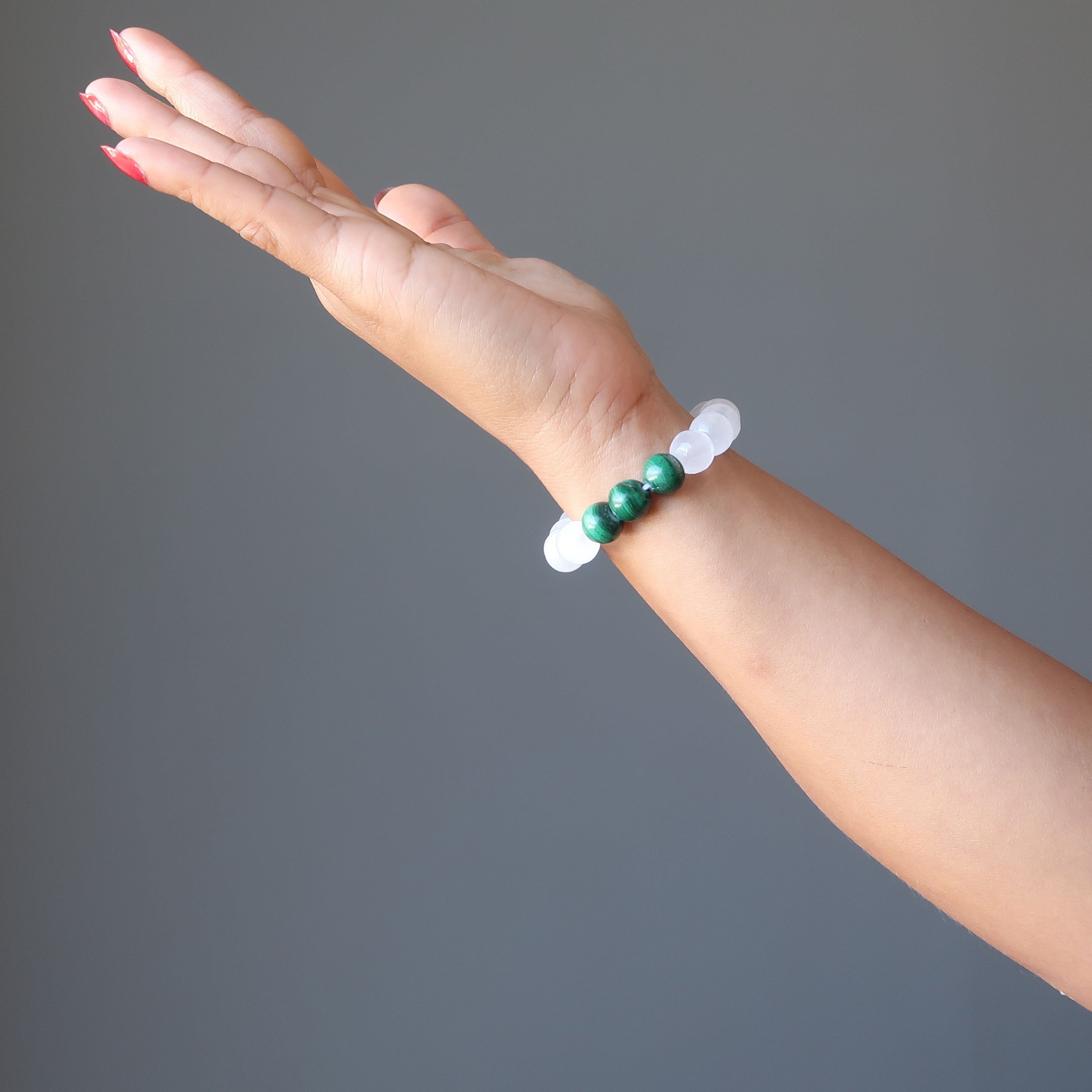 Selenite Bracelet Malachite Soul Shifter Stones