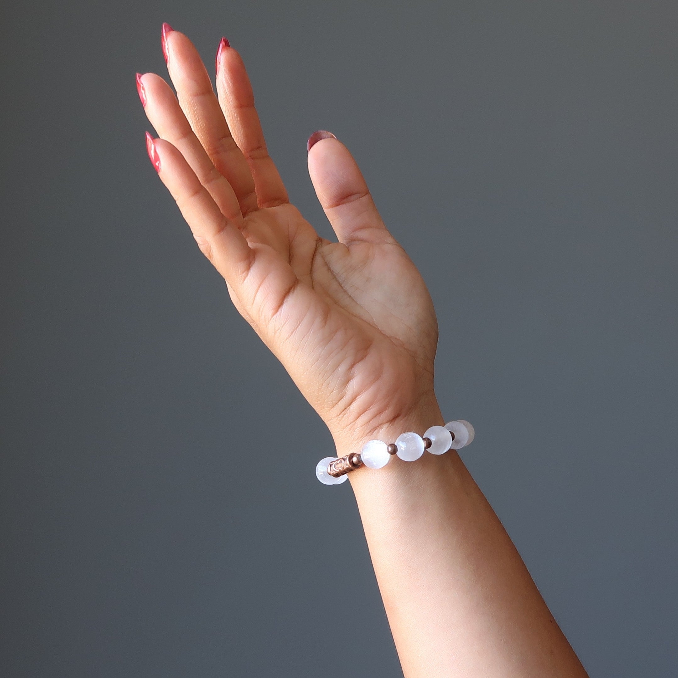 Bracelet en Sélénite "Ancienne Radiance" en Cuivre Vieilli