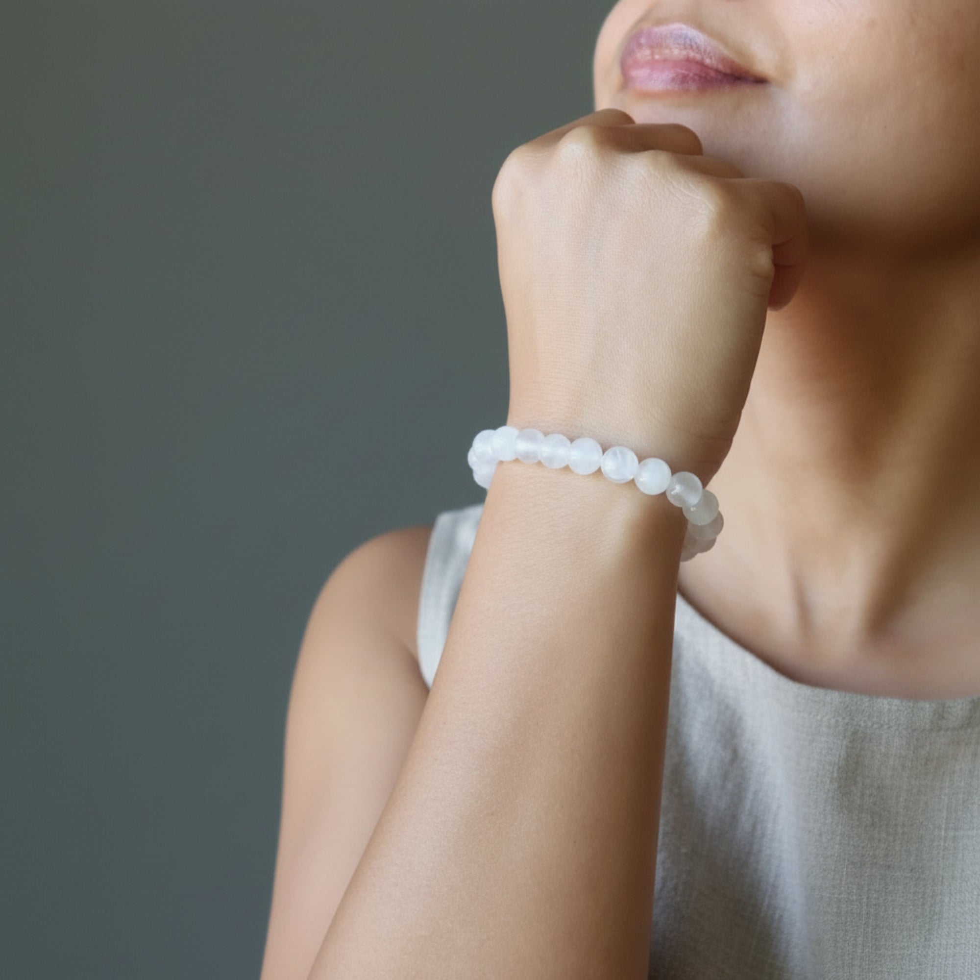 Selenite Bracelet White Moonbeam Light of Hope
