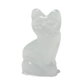 Chat en sélénite 1" Miniature animale Félidé blanc soyeux