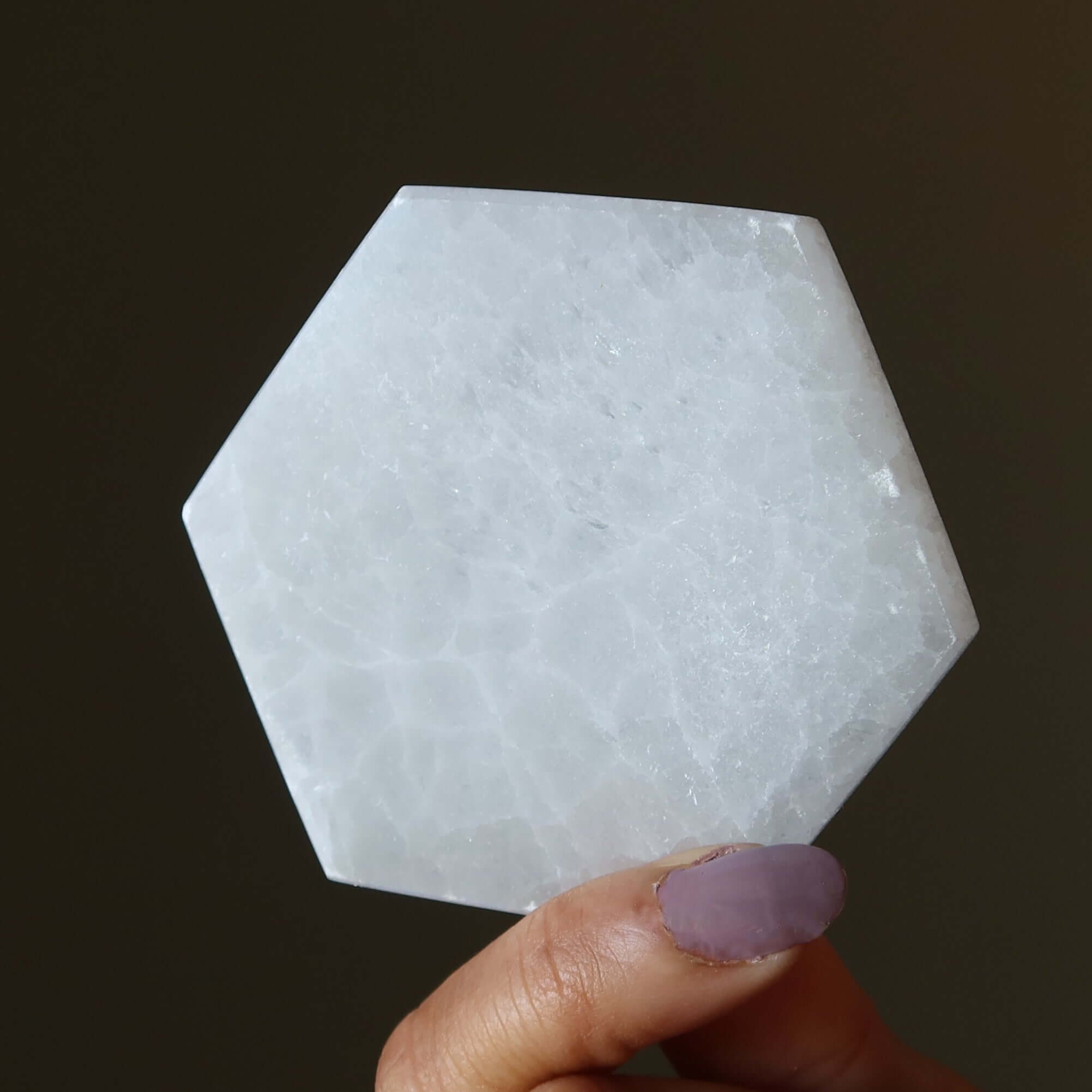Selenite Charger White Hexagon Energy Portal