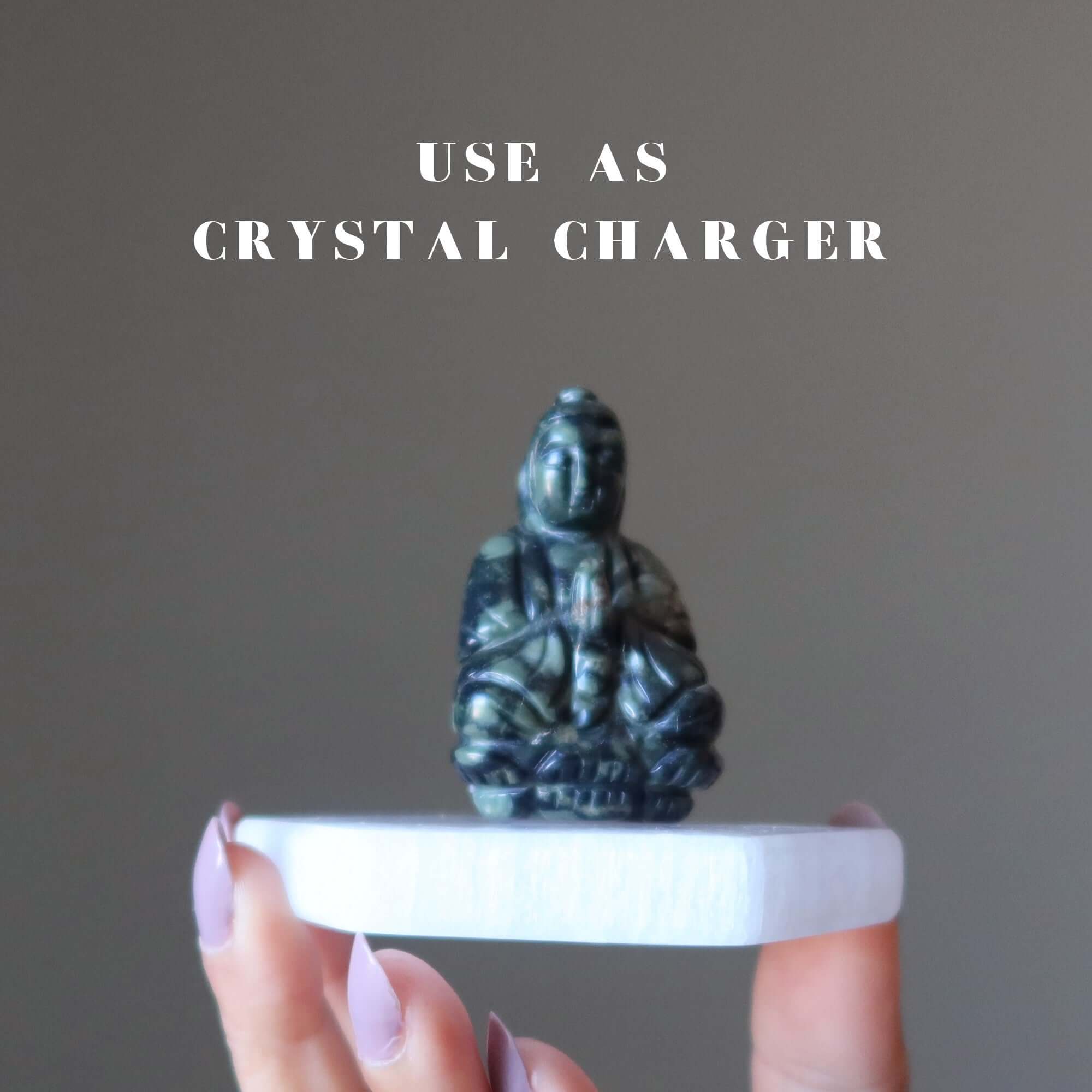 Selenite Charger White Hexagon Energy Portal