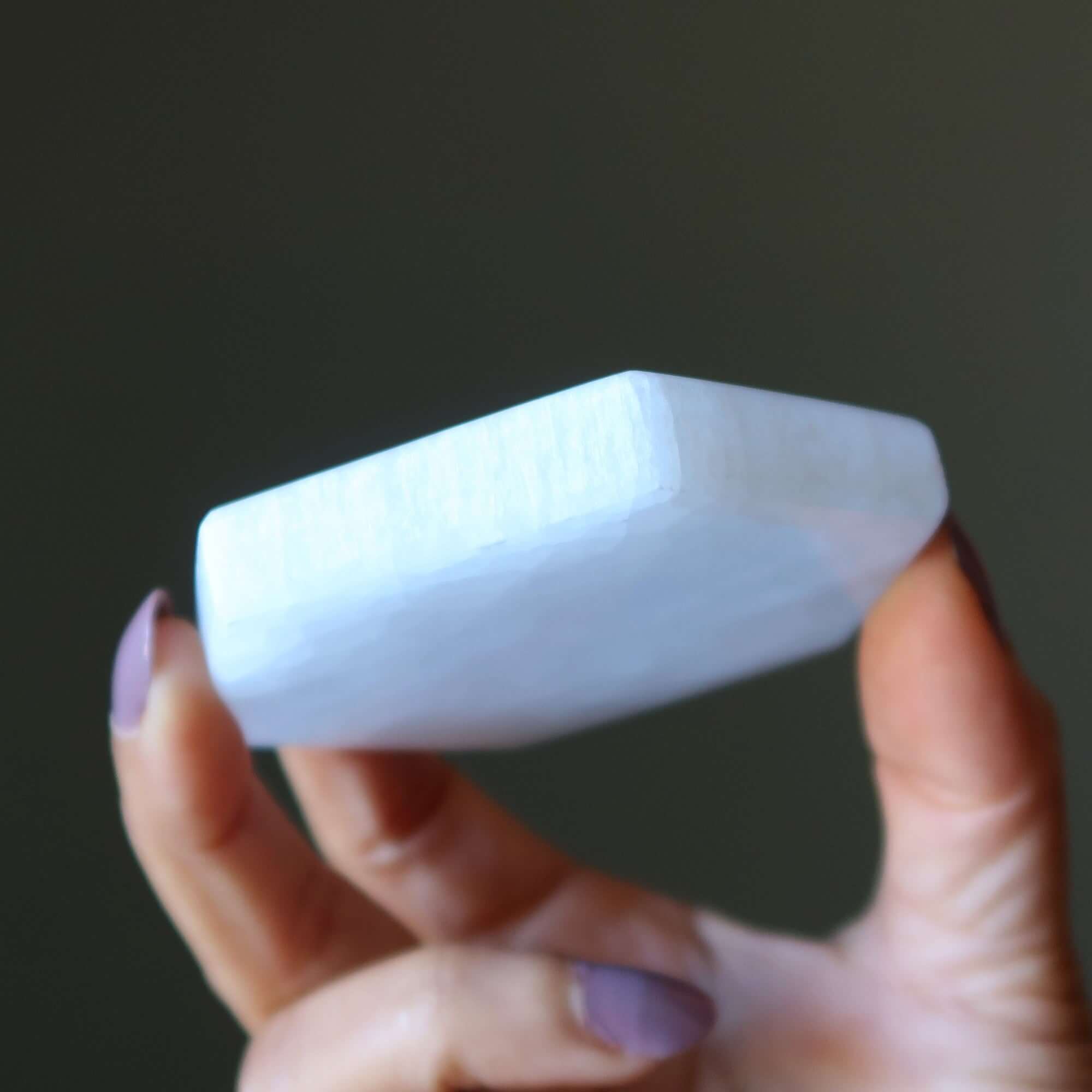 Selenite Charger White Hexagon Energy Portal