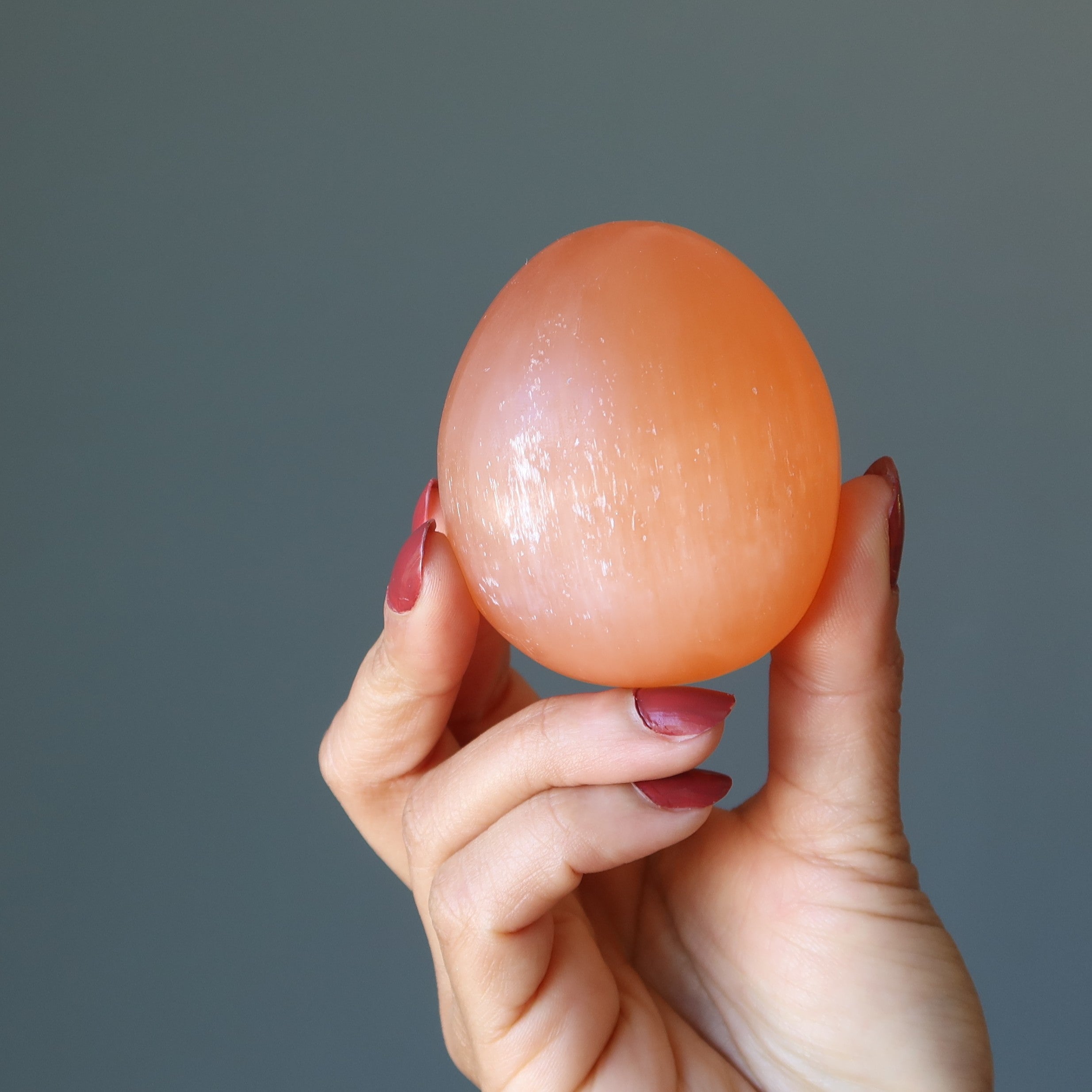 Selenite Egg Orange Inspirational Stone Wounded Warrior
