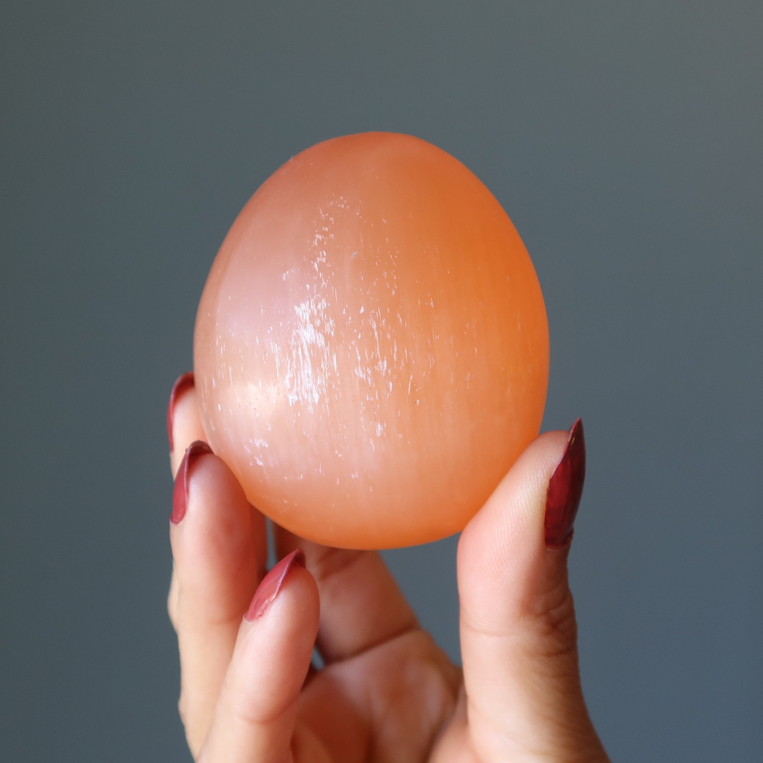 Selenite Egg Orange Inspirational Stone Wounded Warrior
