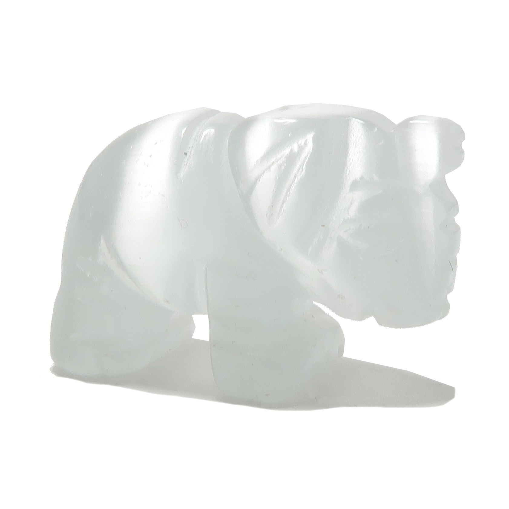 Selenite Elephant 1" Miniature Animal Lucky Satin Spar