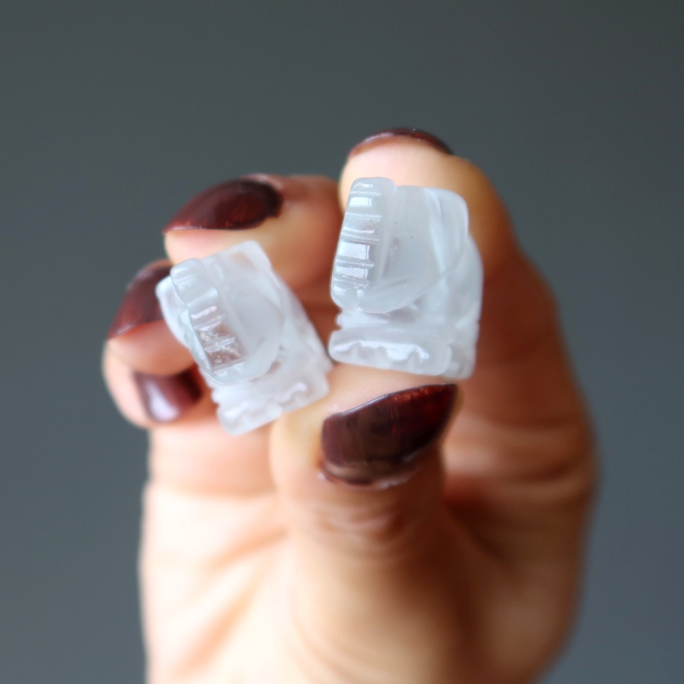Selenite Elephant 1" Miniature Animal Lucky Satin Spar