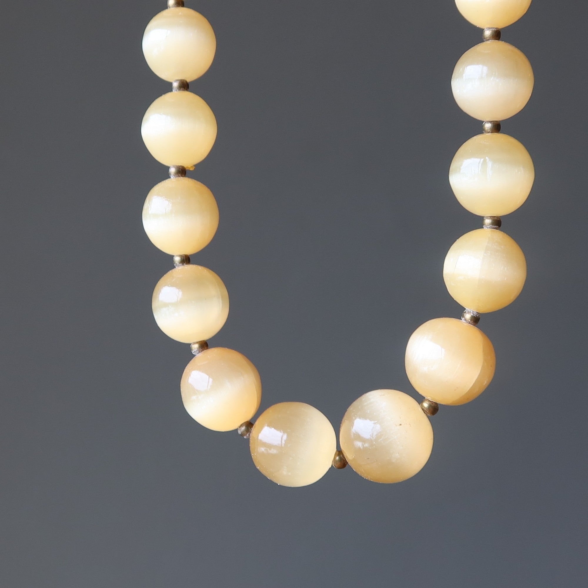 Selenite Necklace Orange Antique Beaded