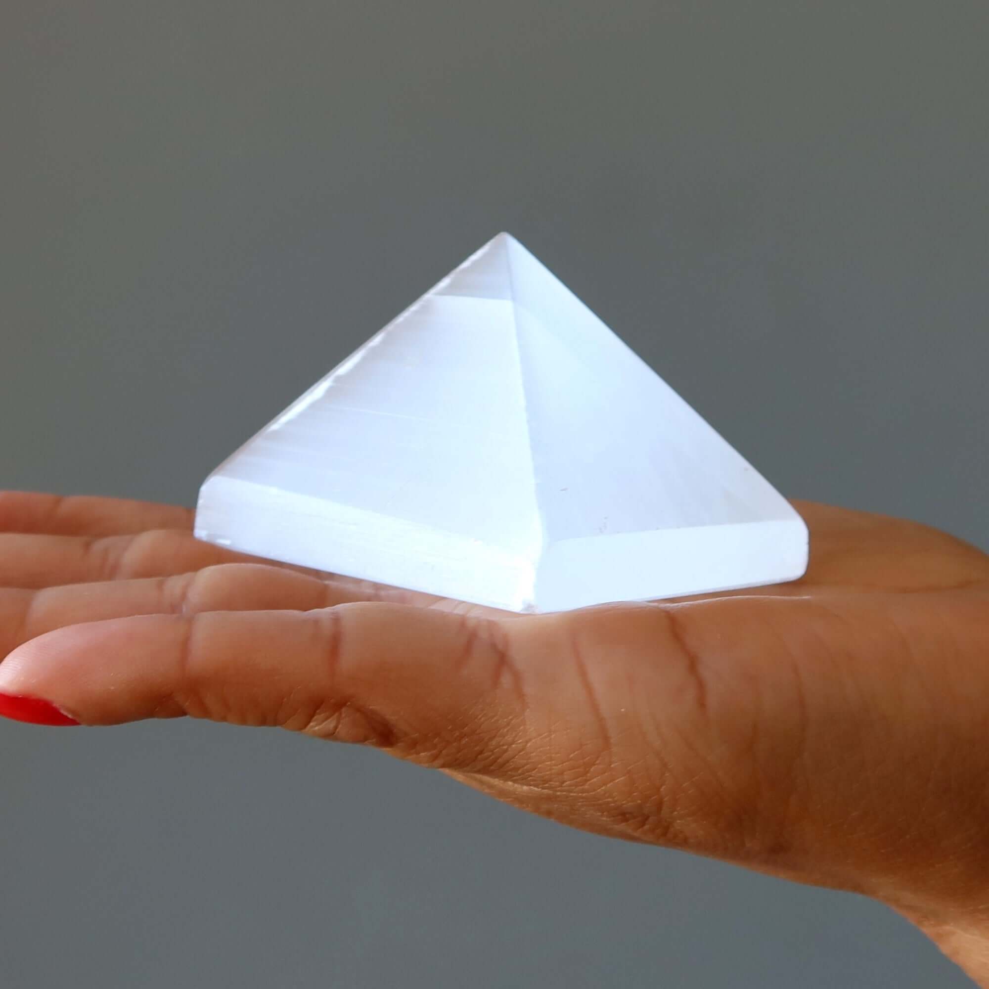 Selenite Pyramid White Wounded Warrior