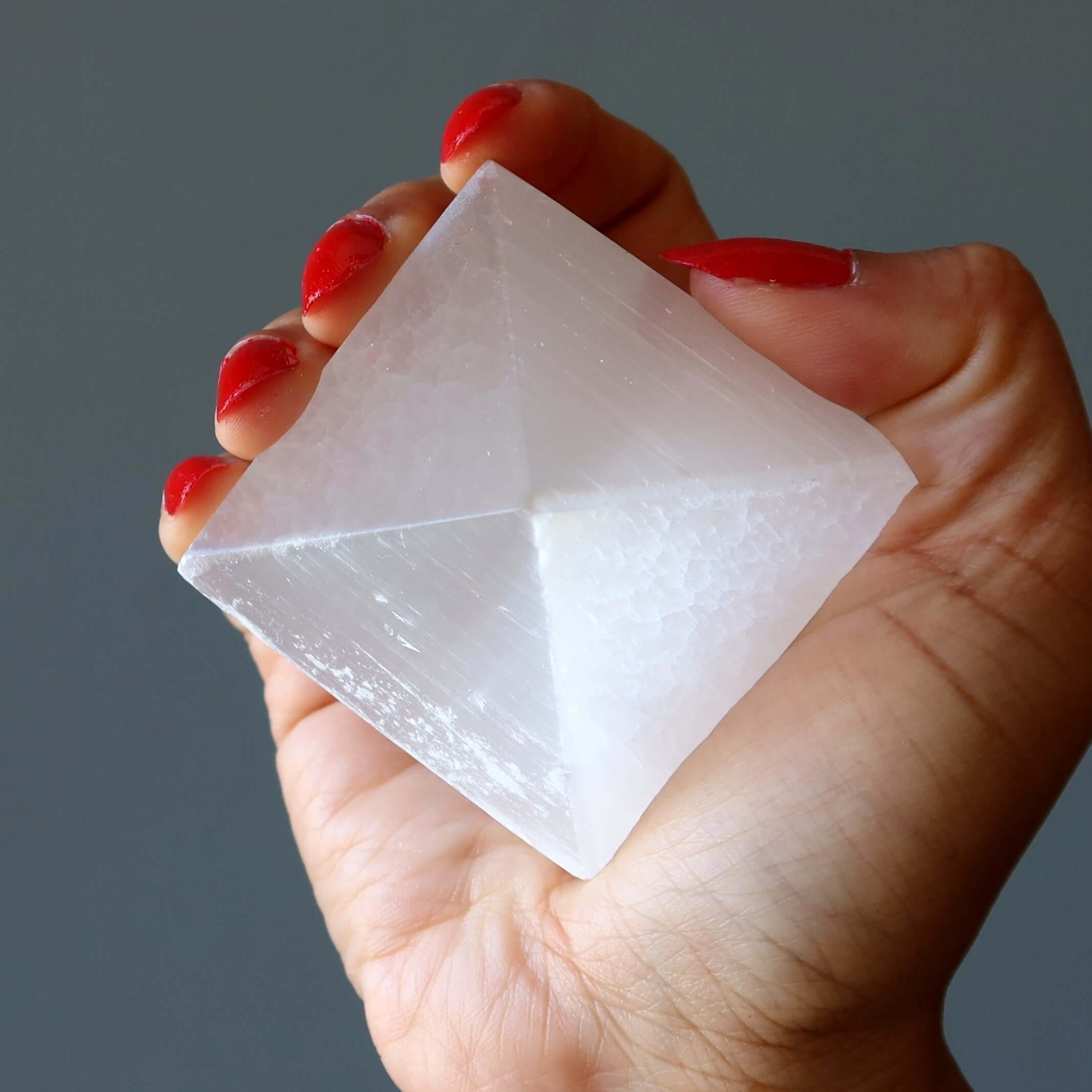 Selenite Pyramid White Wounded Warrior