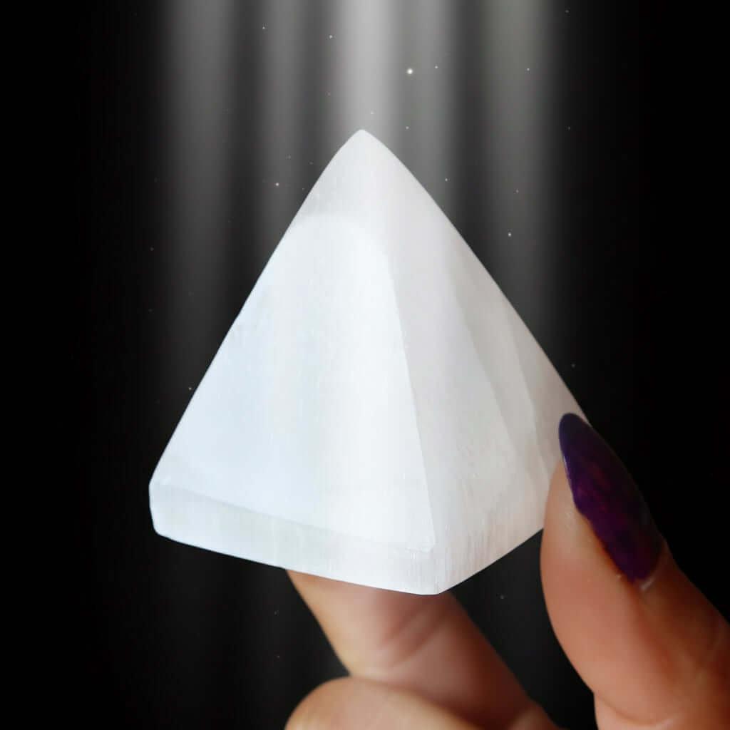 Selenite Pyramid White Wounded Warrior