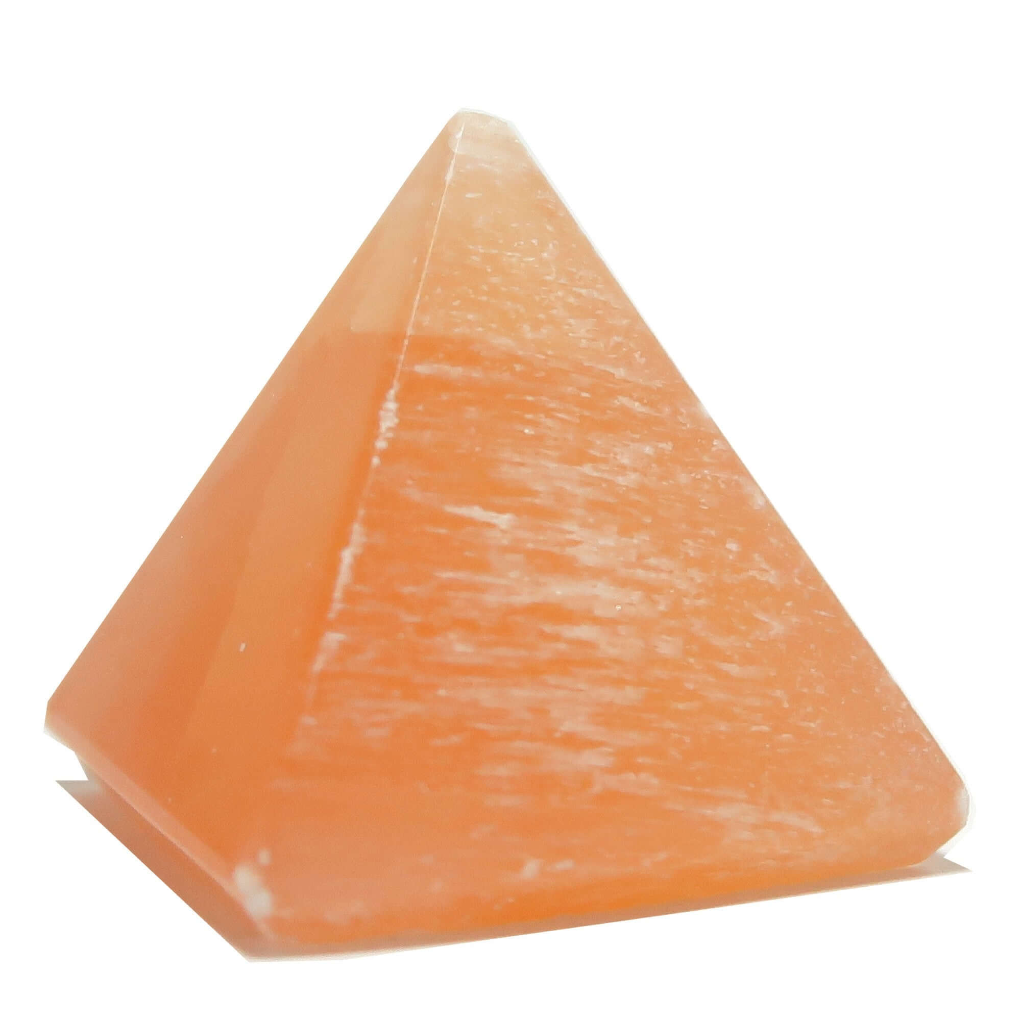 Selenite Pyramid Energetic Orange Sun Salutation Sacred Stone