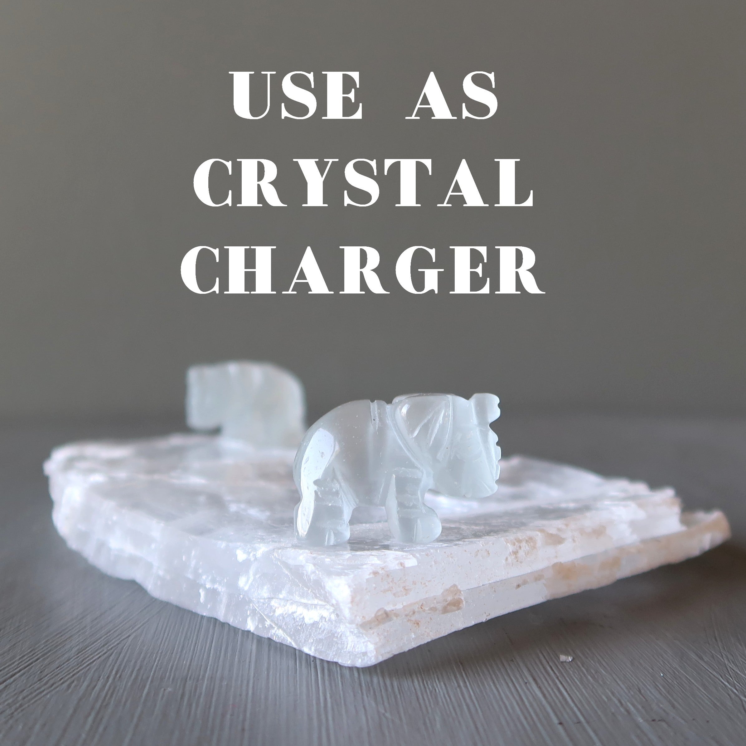 Selenite Raw Crystal Charger True White Silk Road