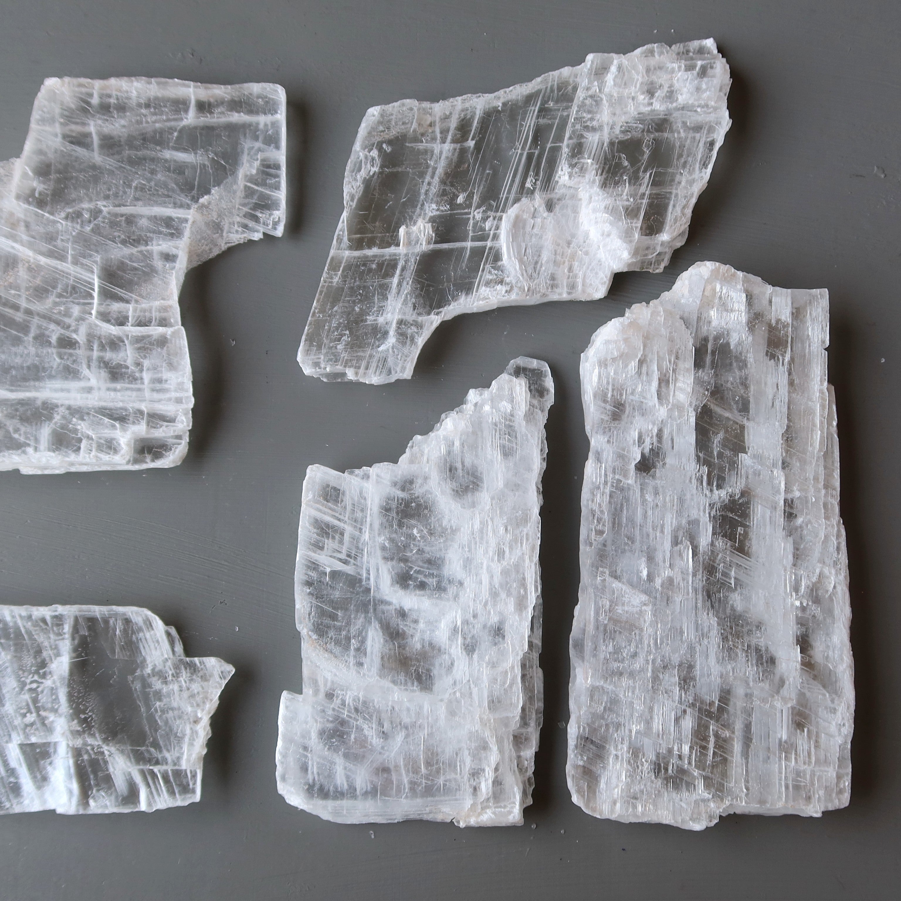 Selenite Raw Crystal Charger True White Silk Road