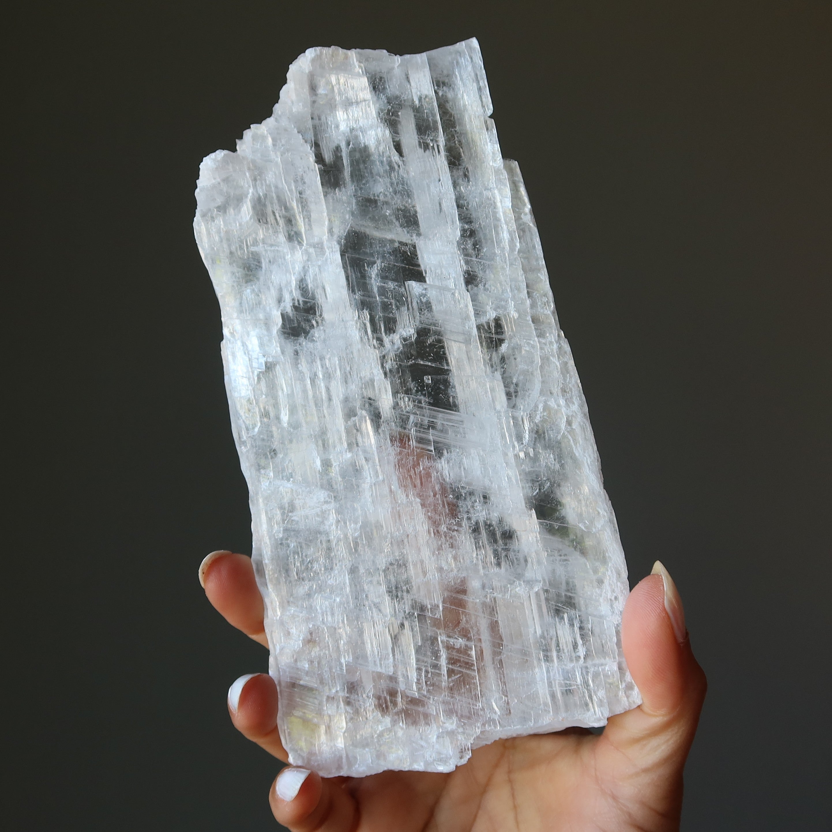 Selenite Raw Crystal Charger True White Silk Road