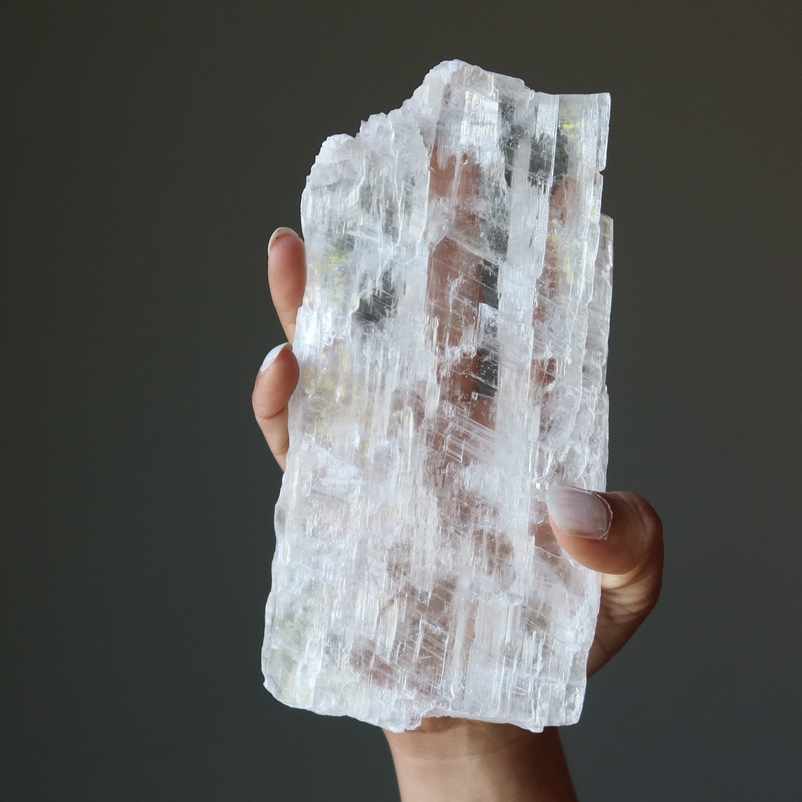 Selenite Raw Crystal Charger True White Silk Road