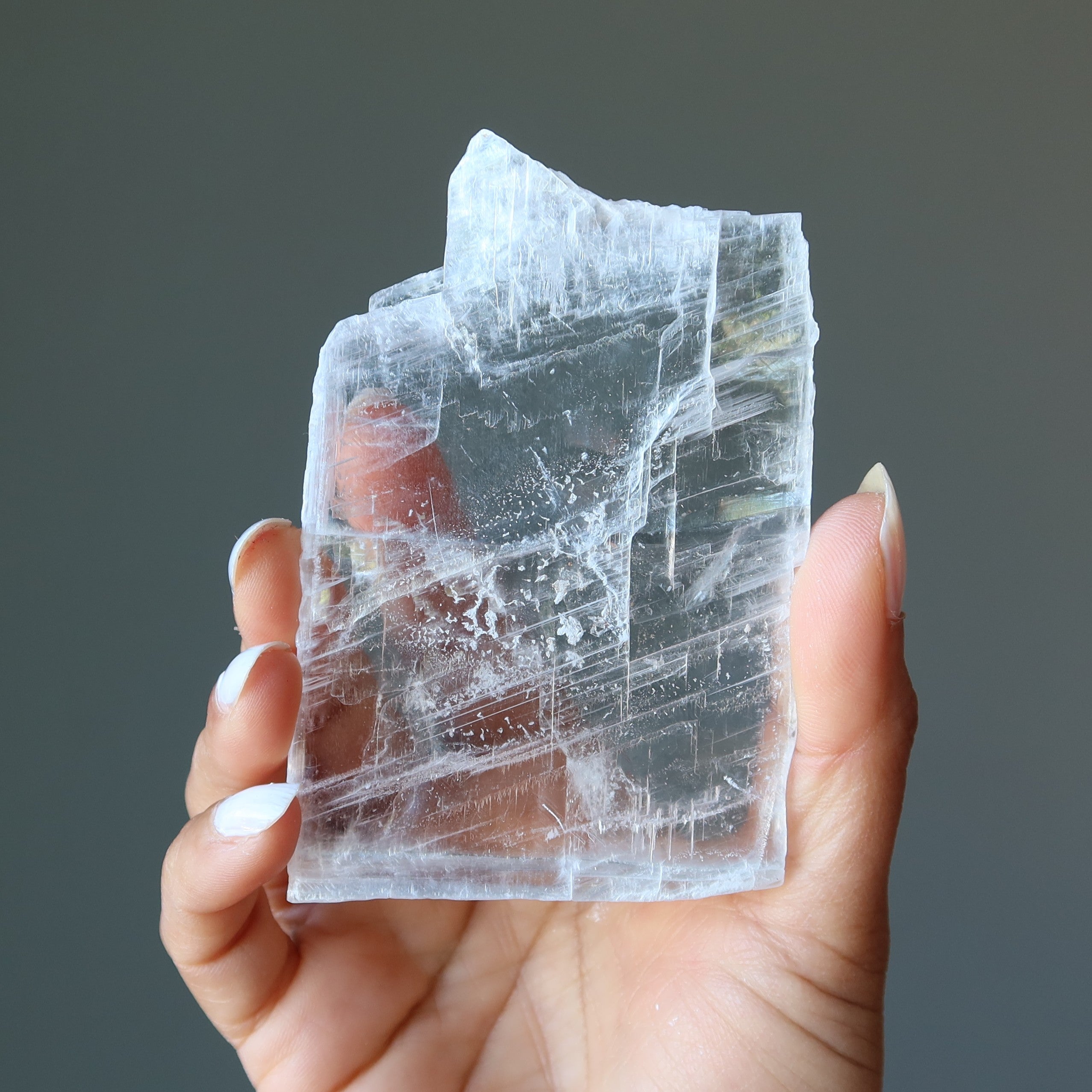 Selenite Raw Crystal Charger True White Silk Road