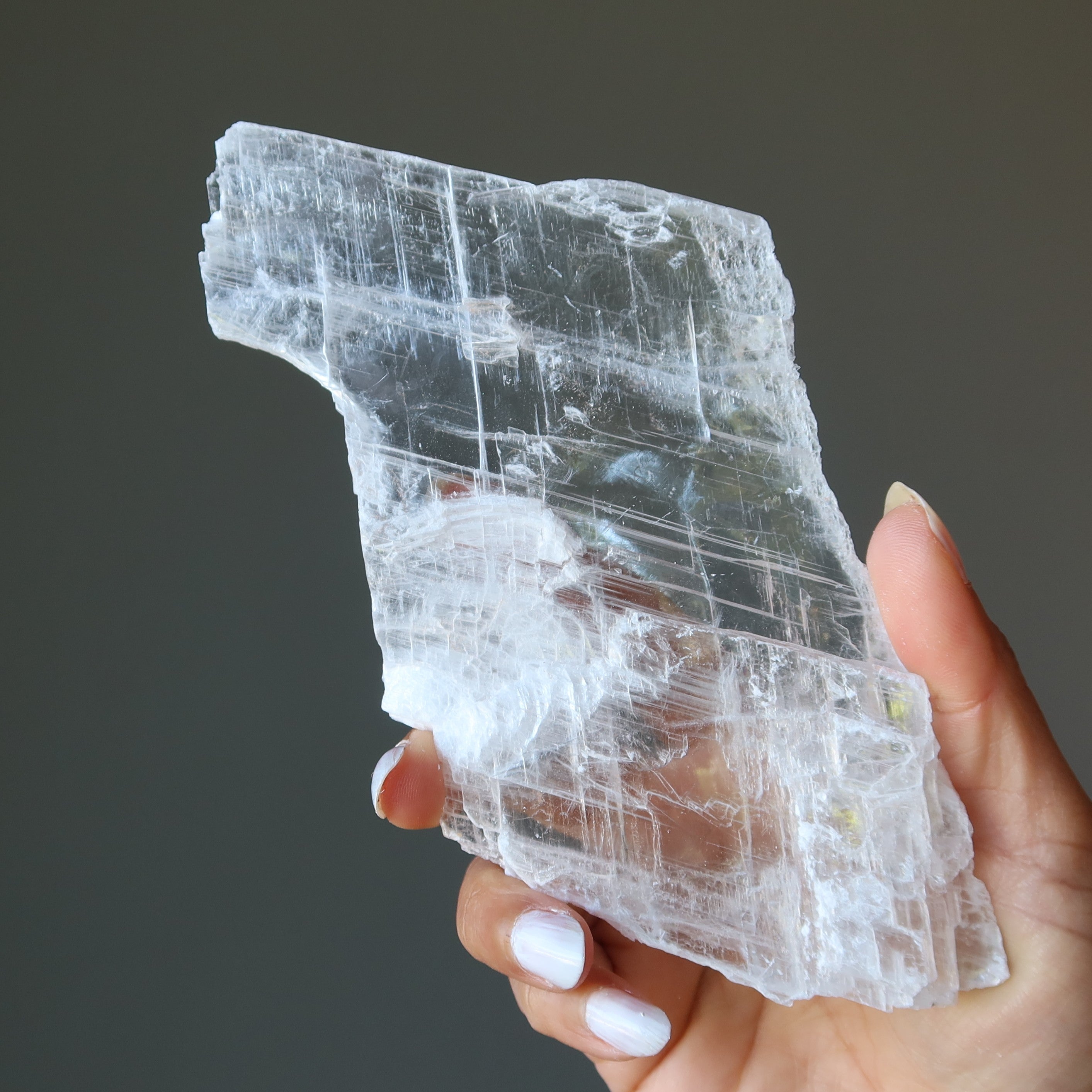 Selenite Raw Crystal Charger True White Silk Road