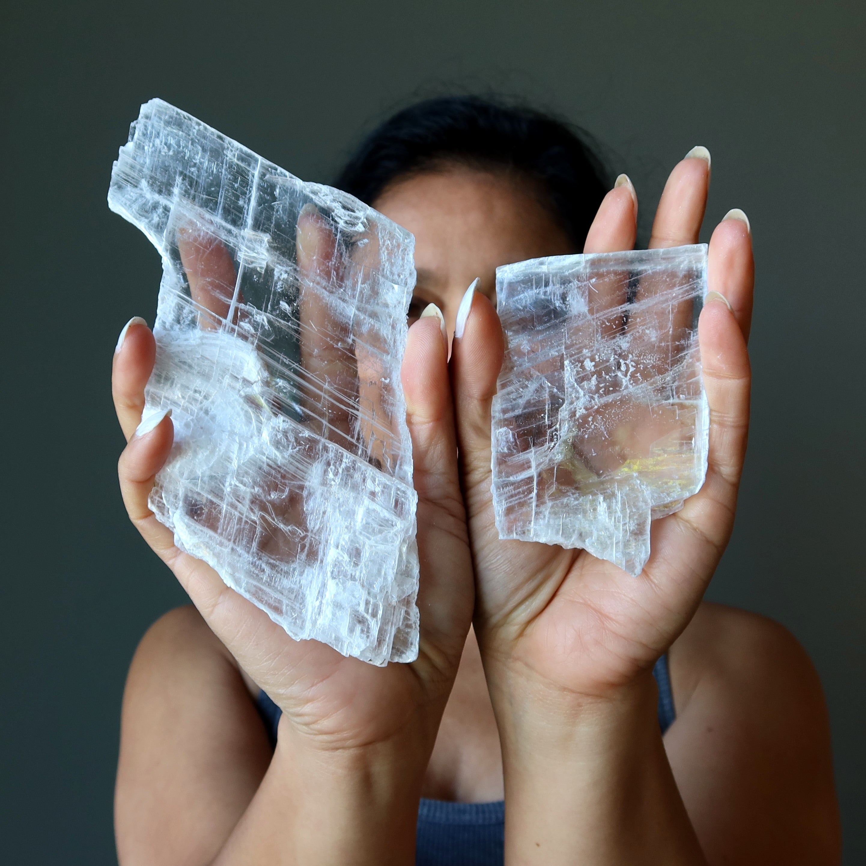 Selenite Raw Crystal Charger True White Silk Road