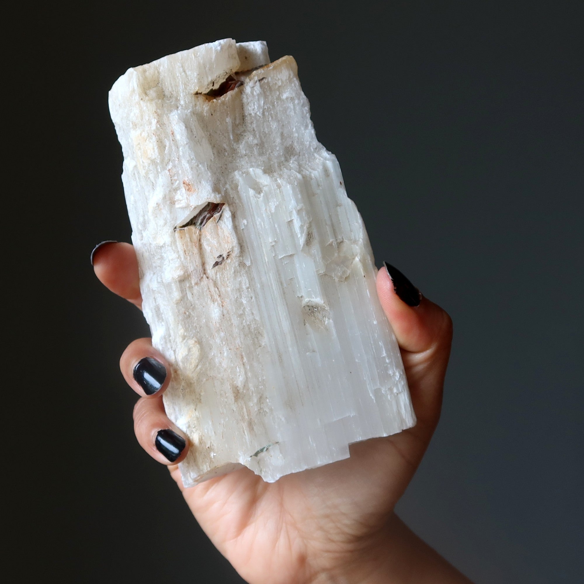 Selenite Charger Big Log of Raw Satin Spar Crystal XXL 8 Inch