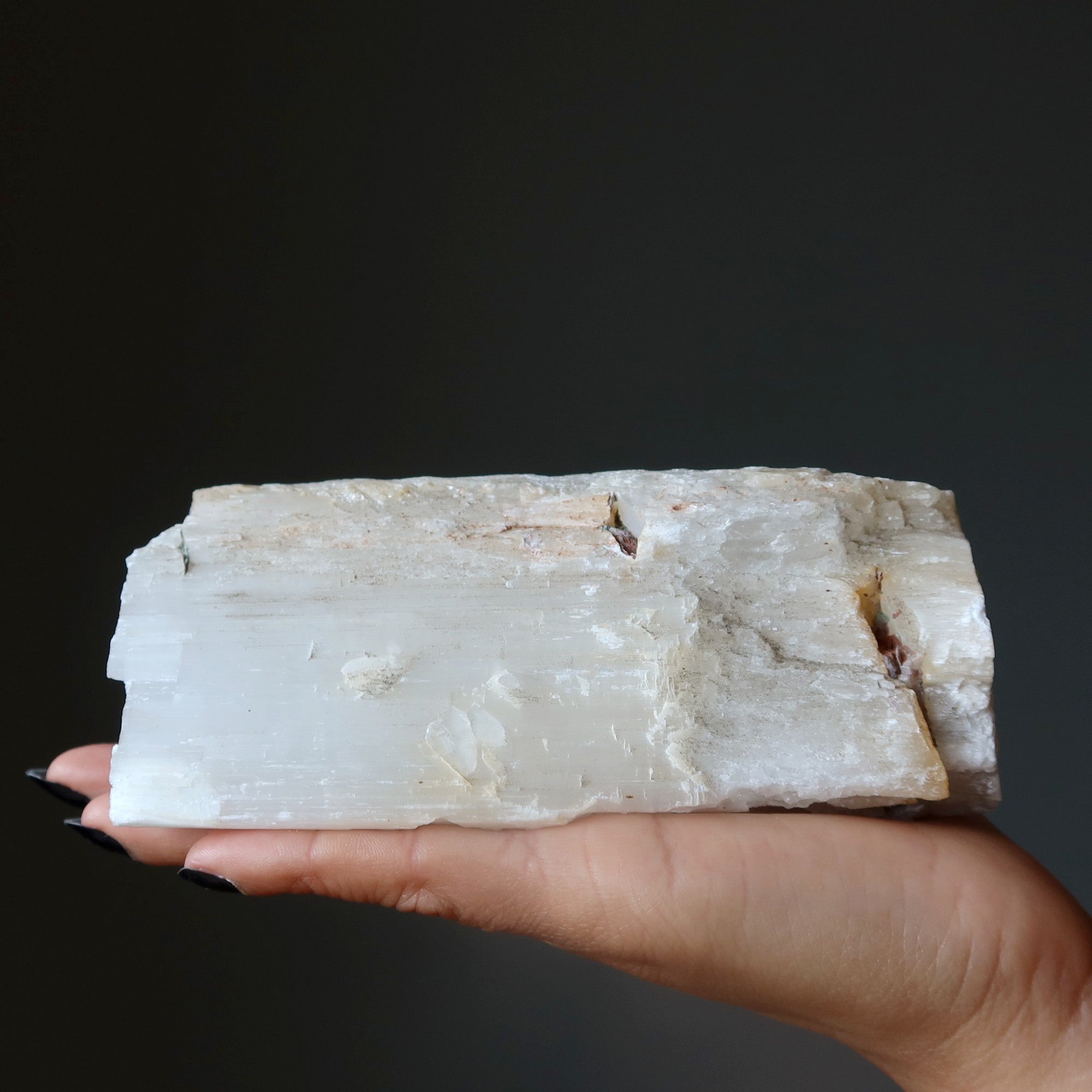 Selenite Charger Big Log of Raw Satin Spar Crystal XXL 8 Inch
