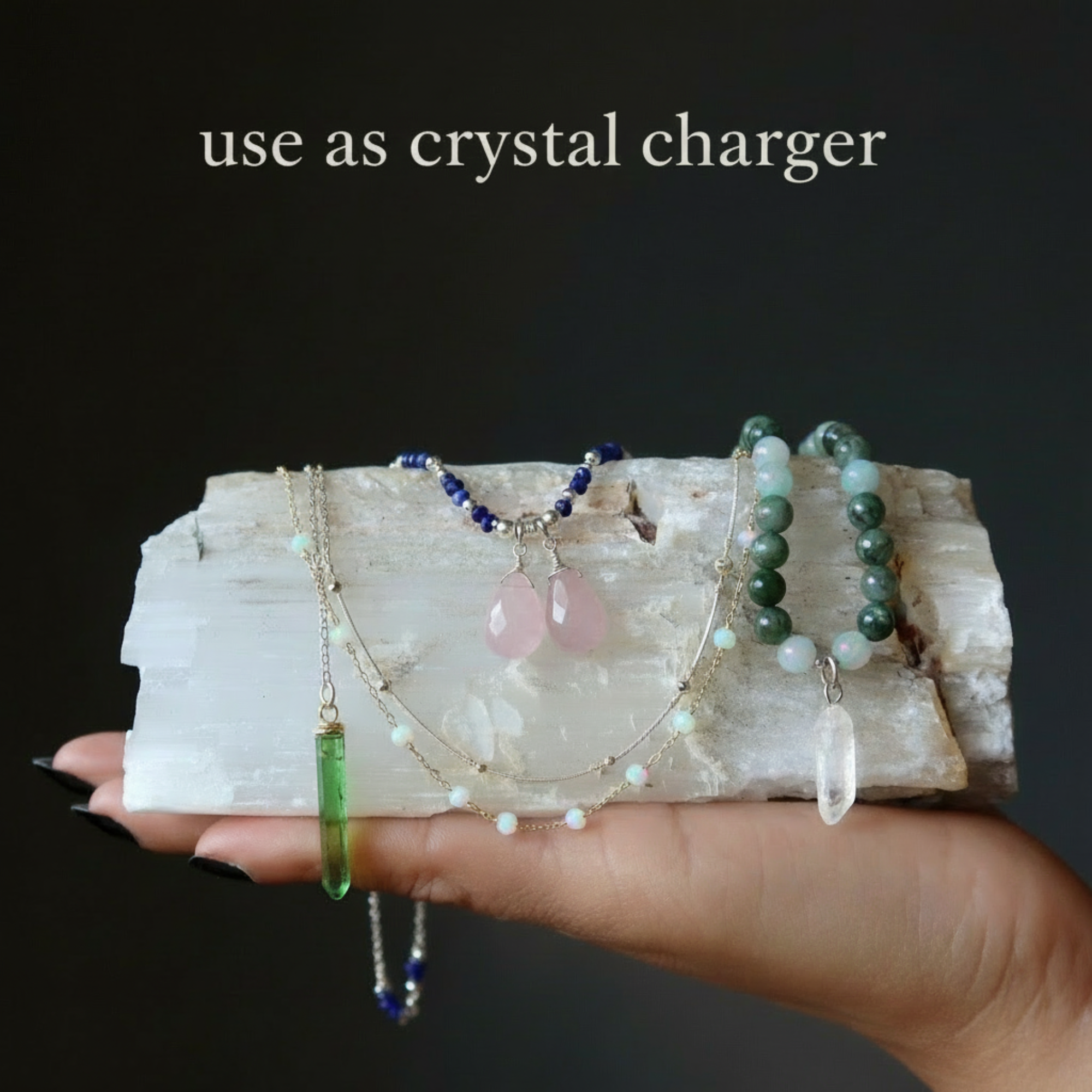 Selenite Charger Big Log of Raw Satin Spar Crystal XXL 8 Inch