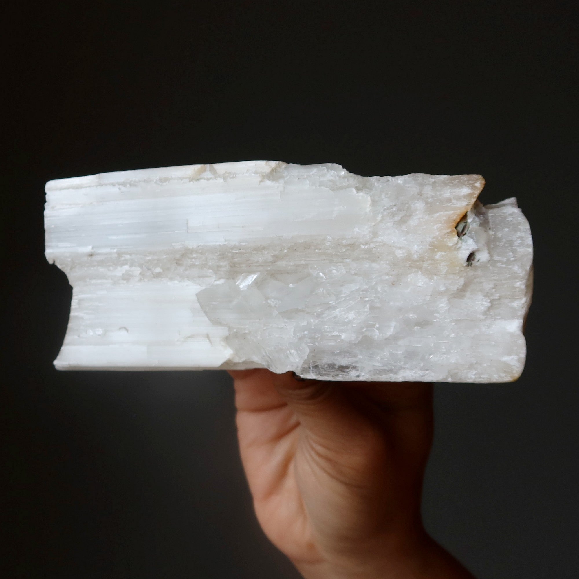 Selenite Charger Big Log of Raw Satin Spar Crystal XXL 8 Inch