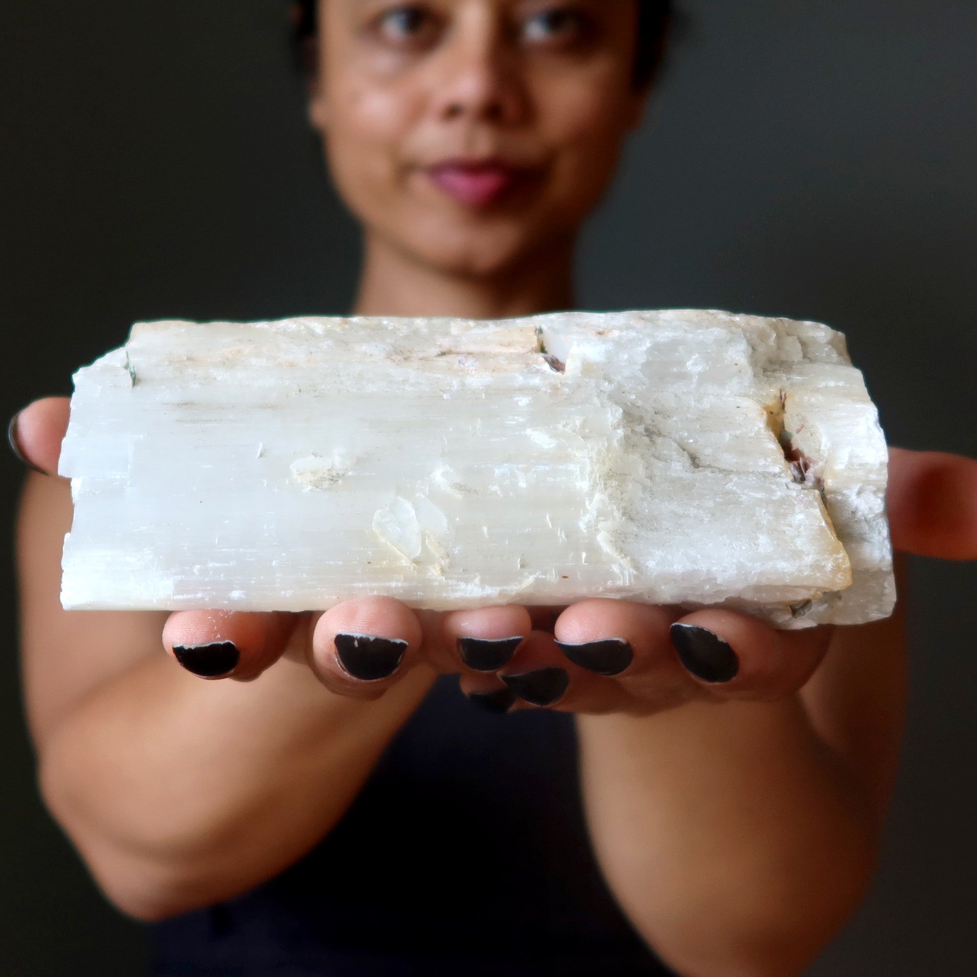 Selenite Charger Big Log of Raw Satin Spar Crystal XXL 8 Inch
