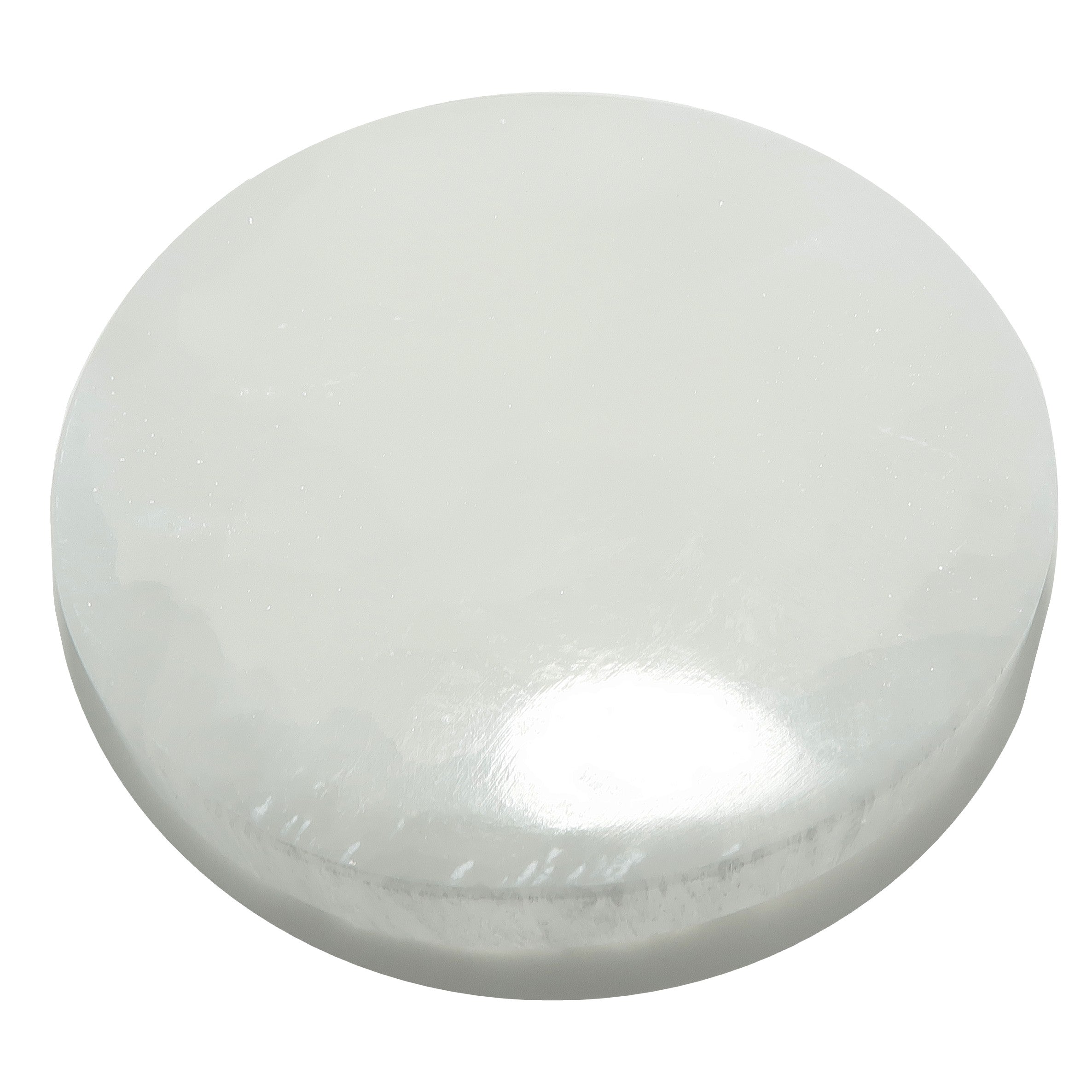 Chargeur Sélénite Cercle Blanc Pleine Lune Plaque en Cristal