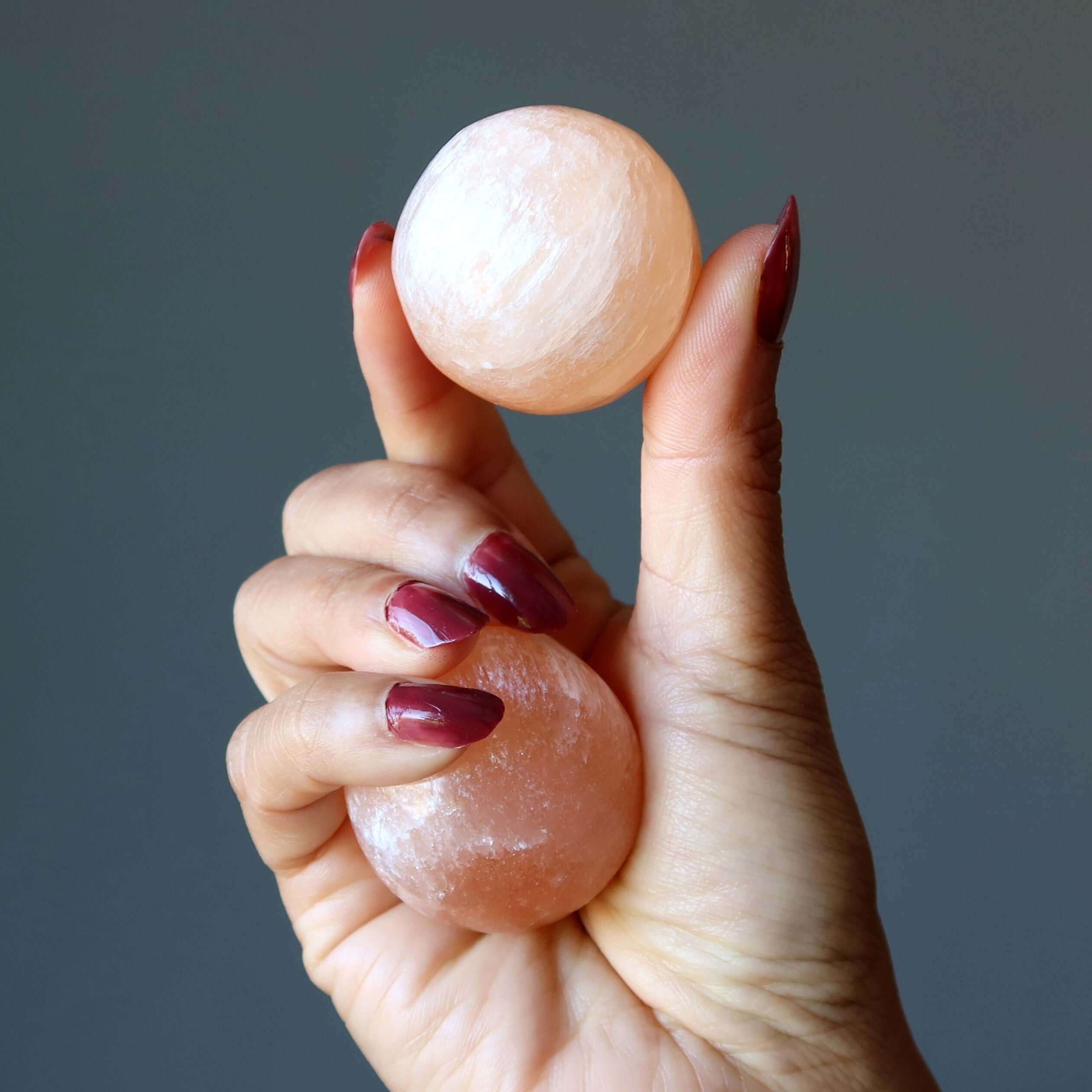 Orange Selenite Sphere Natural Energy Cleansing Crystal Ball