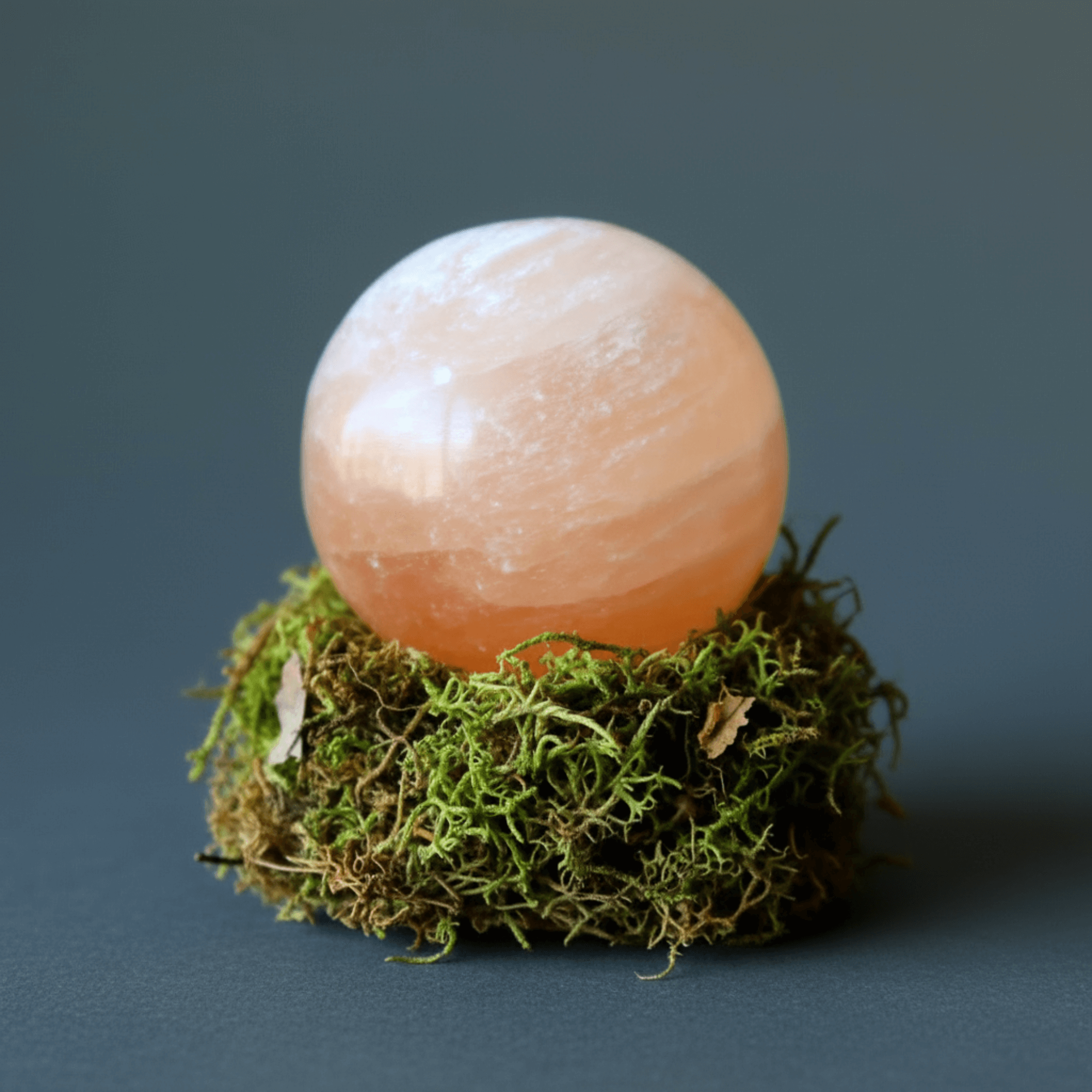 Orange Selenite Sphere Natural Energy Cleansing Crystal Ball