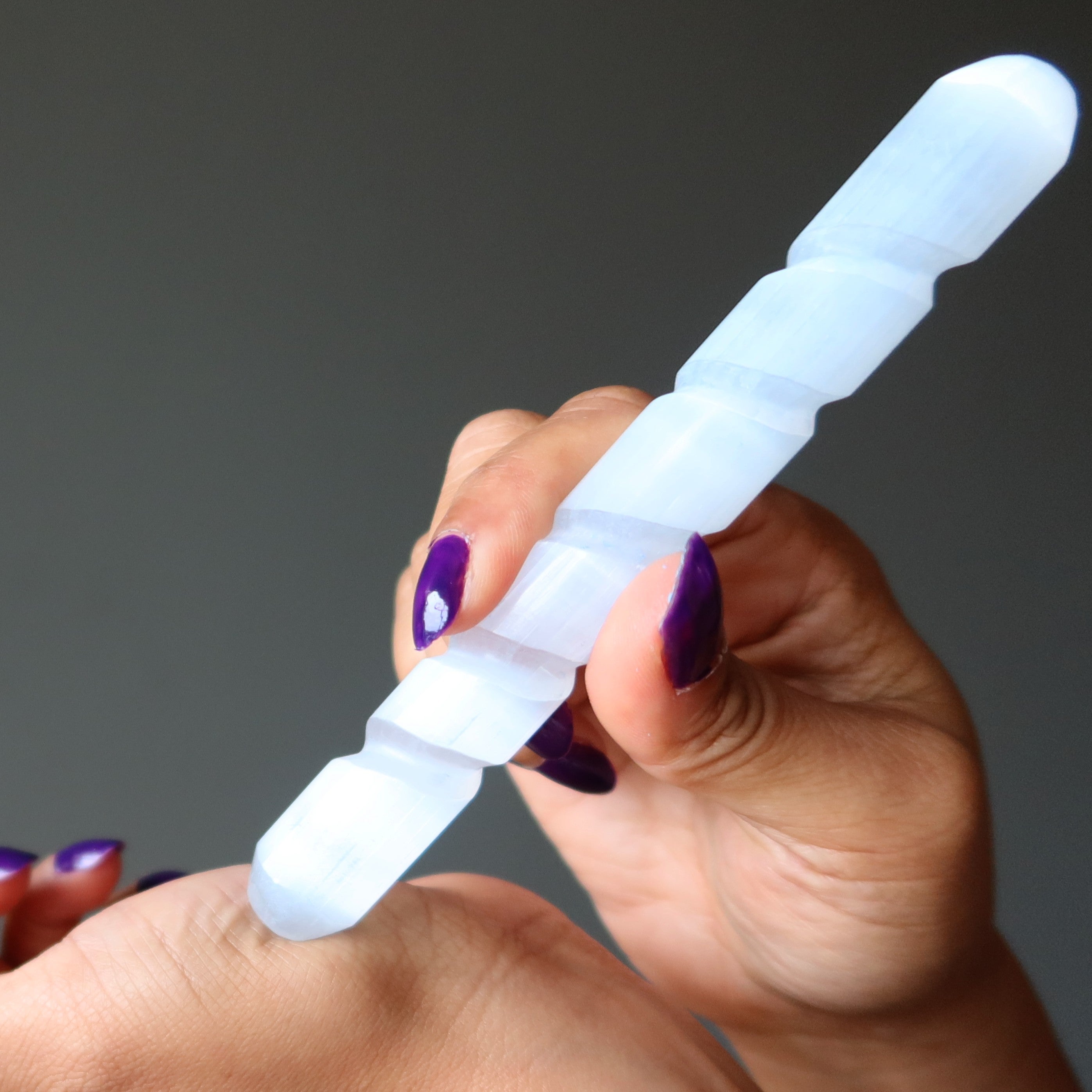 Selenite Massage Wand Silky White Moonbeams
