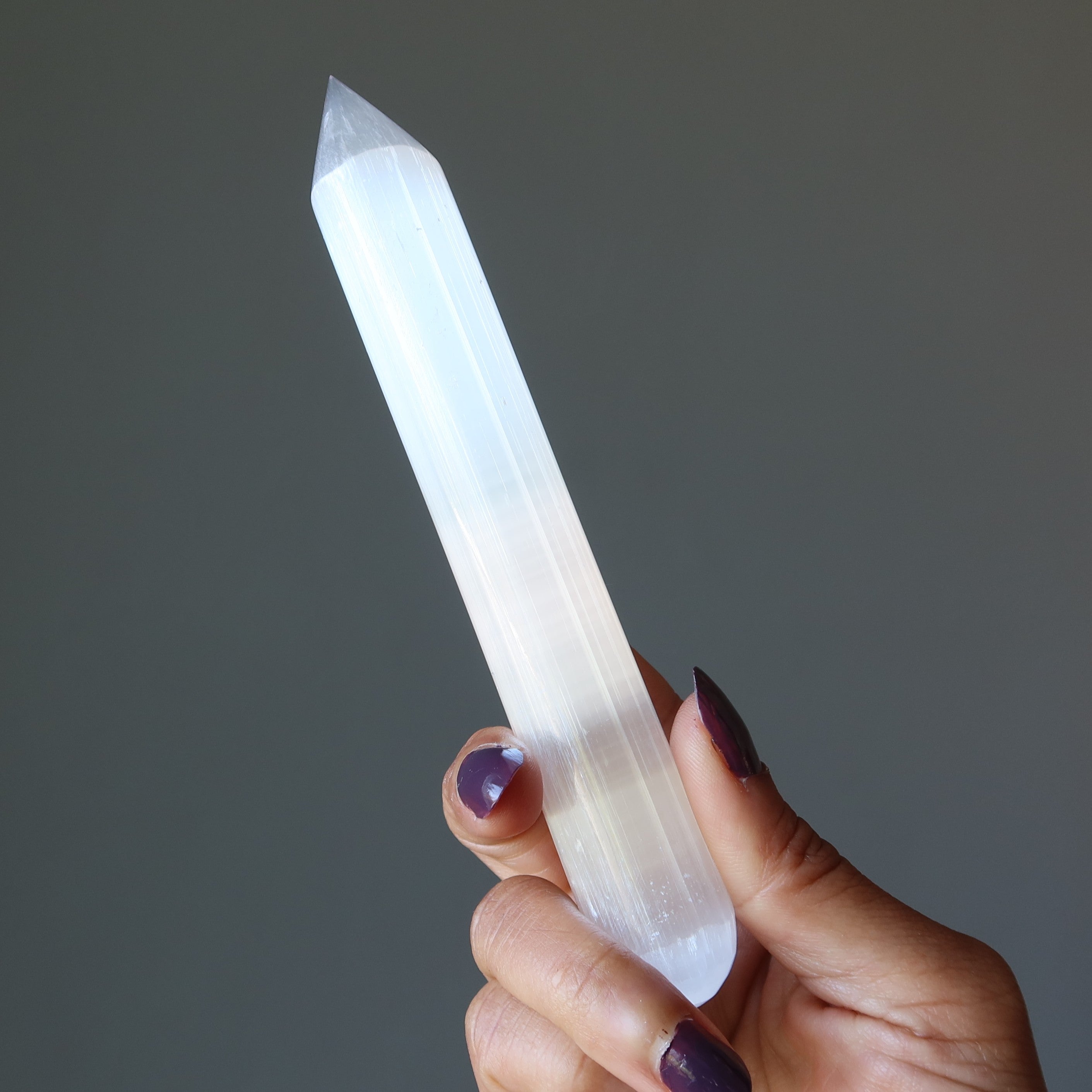 Selenite Massage Wand Author of Life Pencil Stone