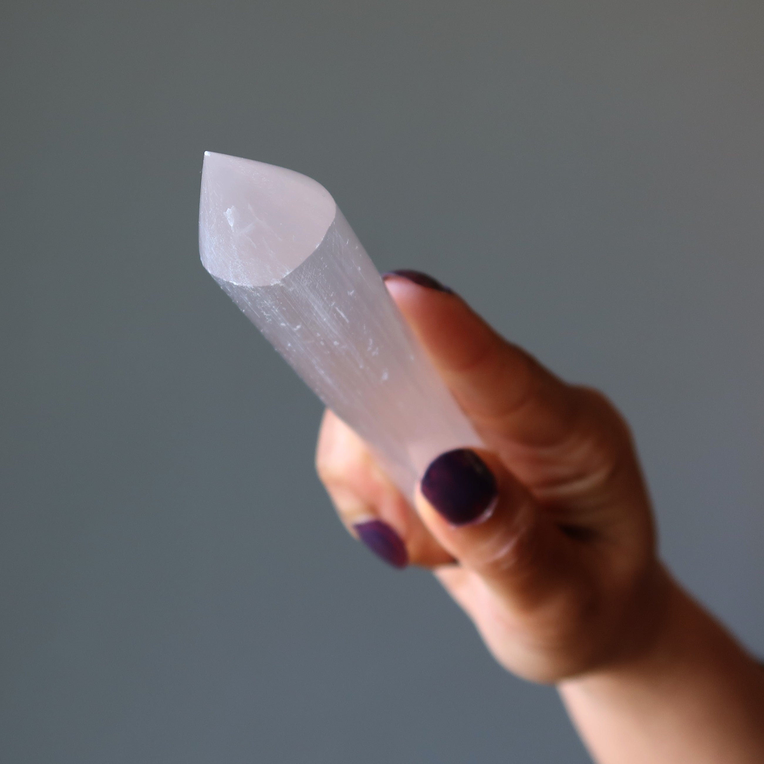 Selenite Massage Wand Author of Life Pencil Stone