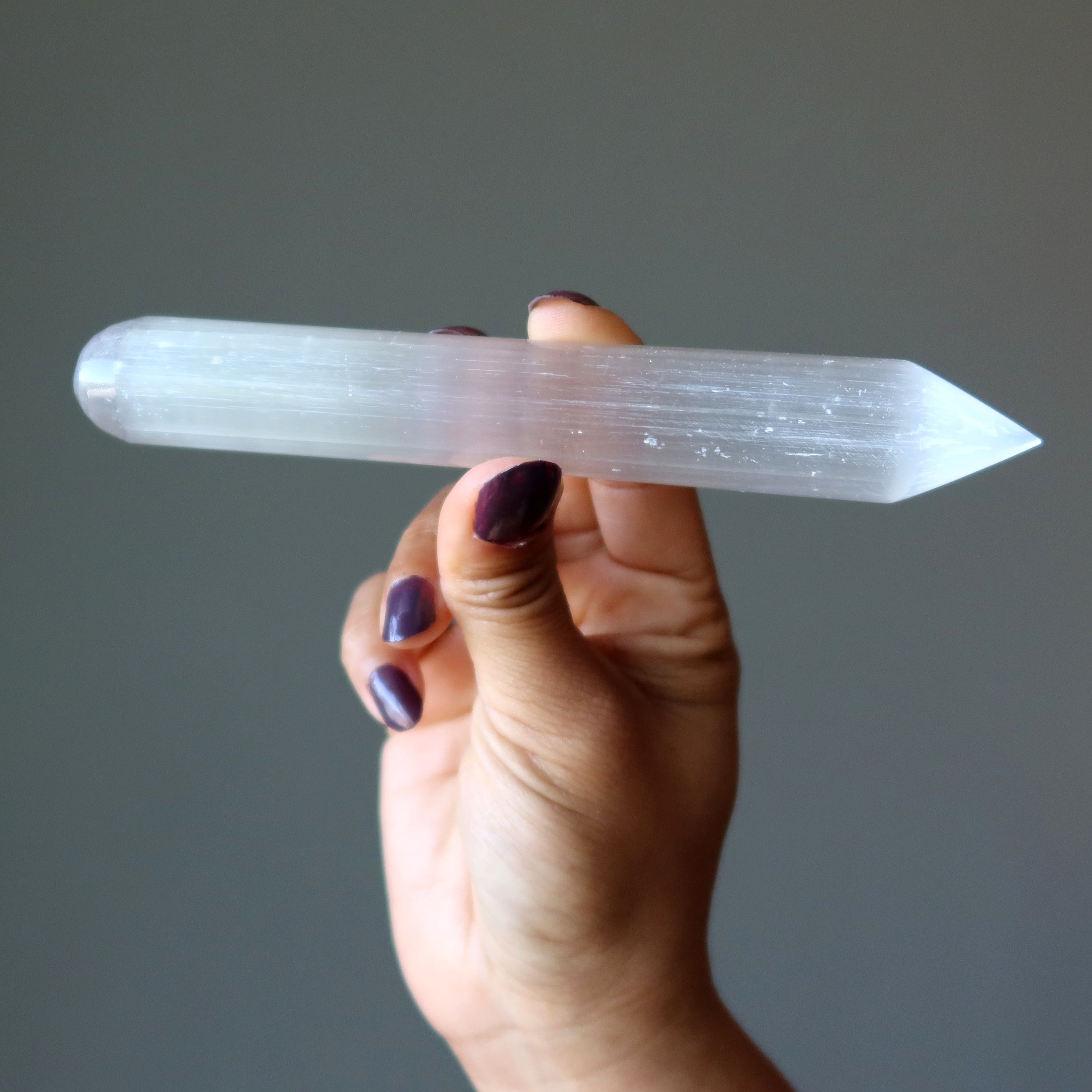 Selenite Massage Wand Author of Life Pencil Stone