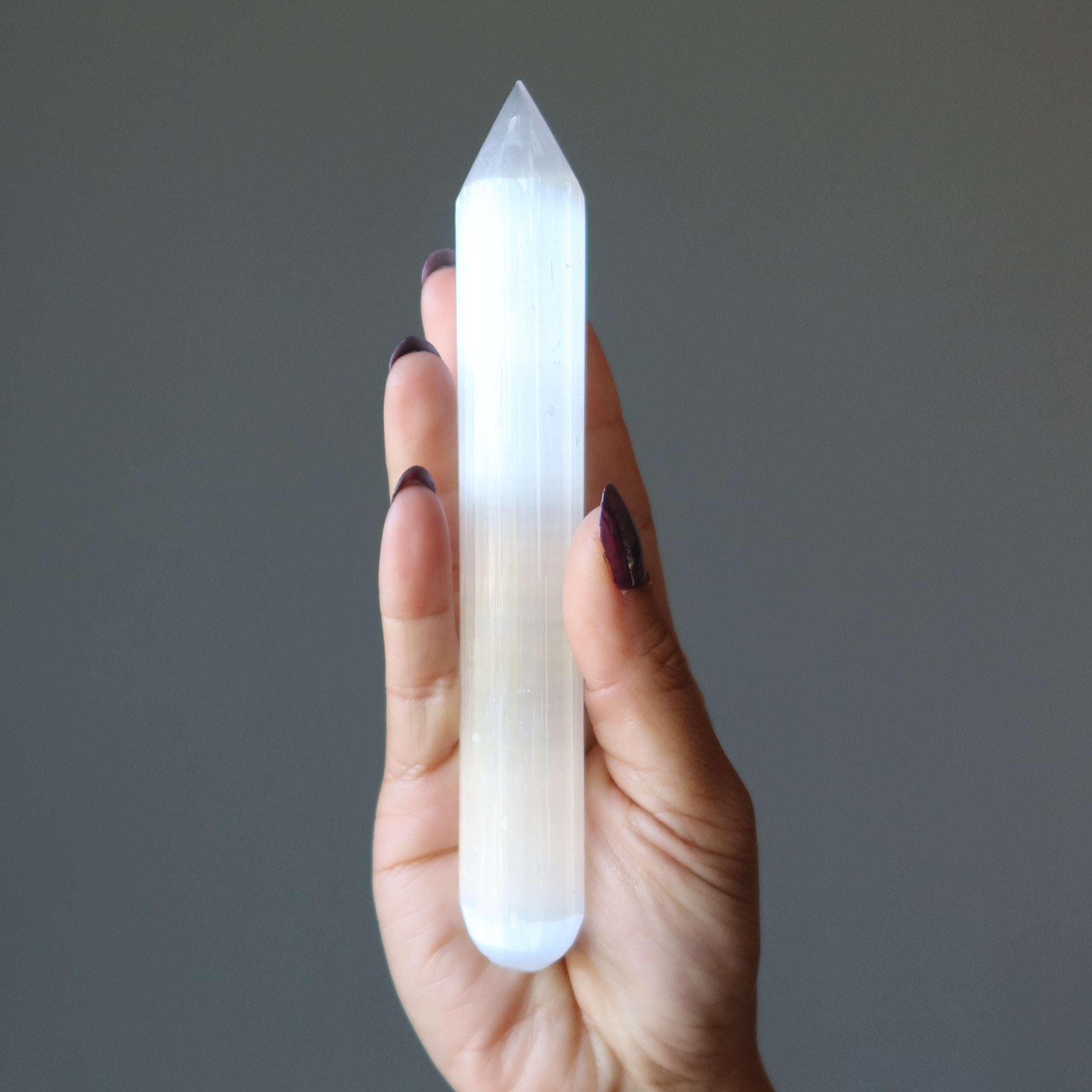 Selenite Massage Wand Author of Life Pencil Stone