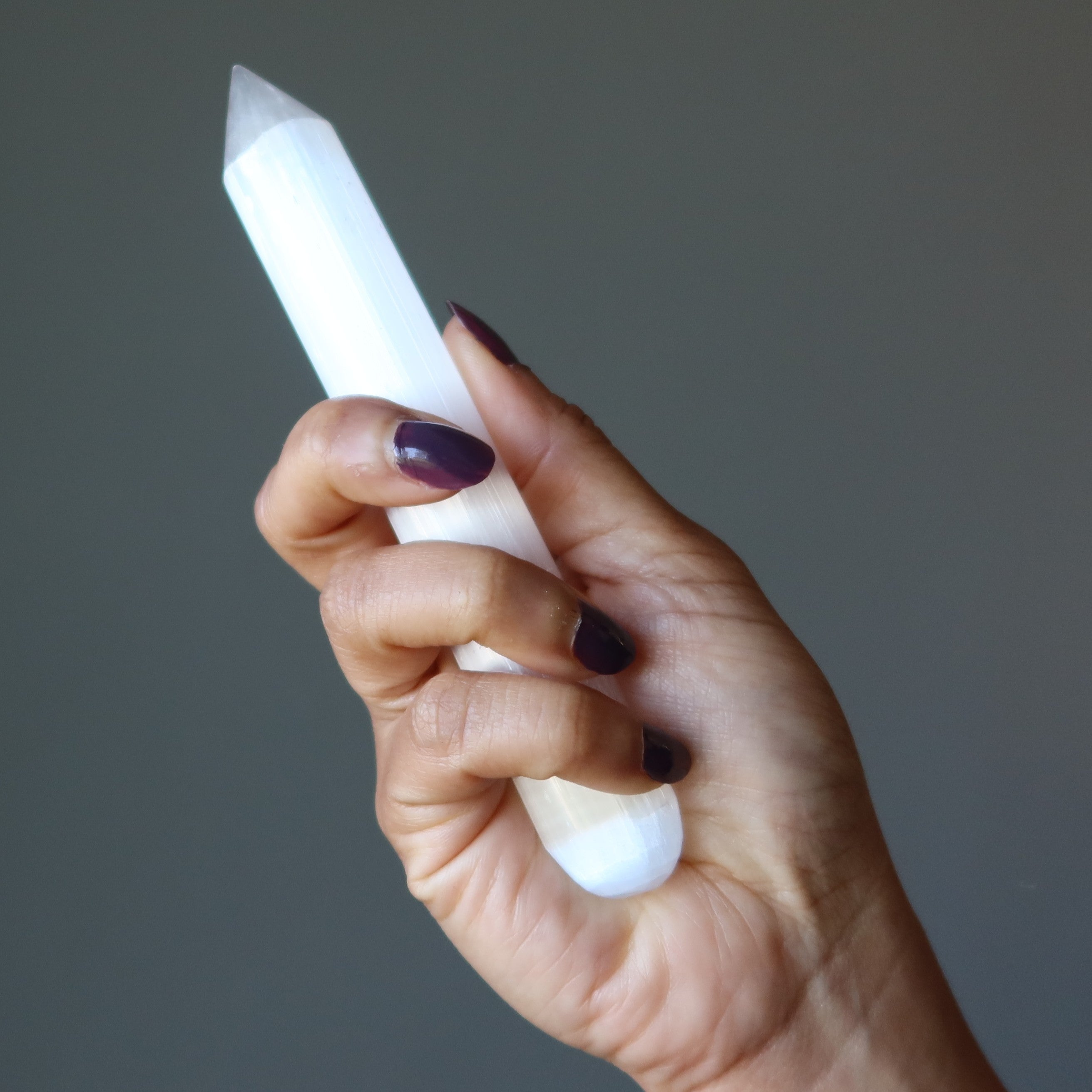 Selenite Massage Wand Author of Life Pencil Stone