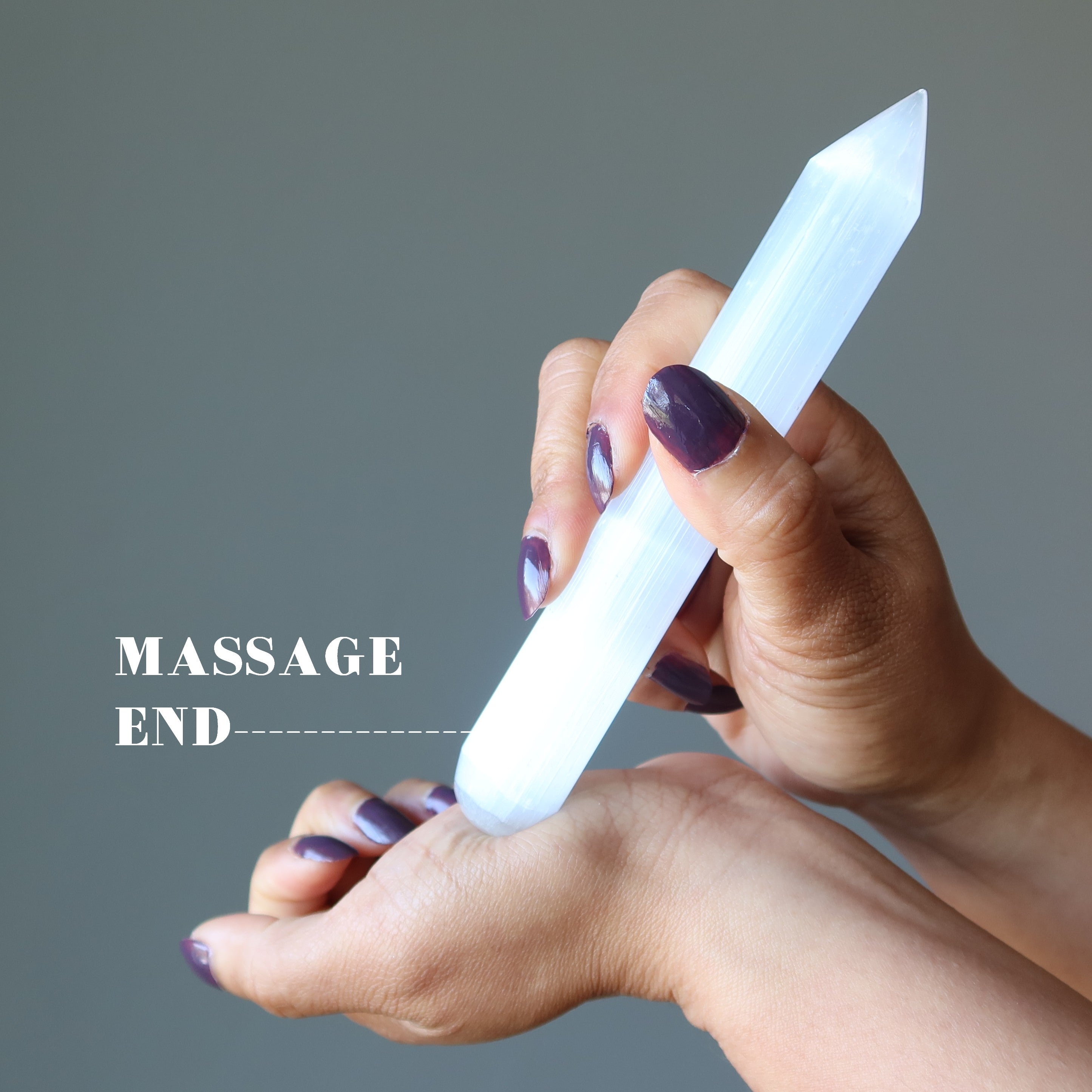 Selenite Massage Wand Author of Life Pencil Stone