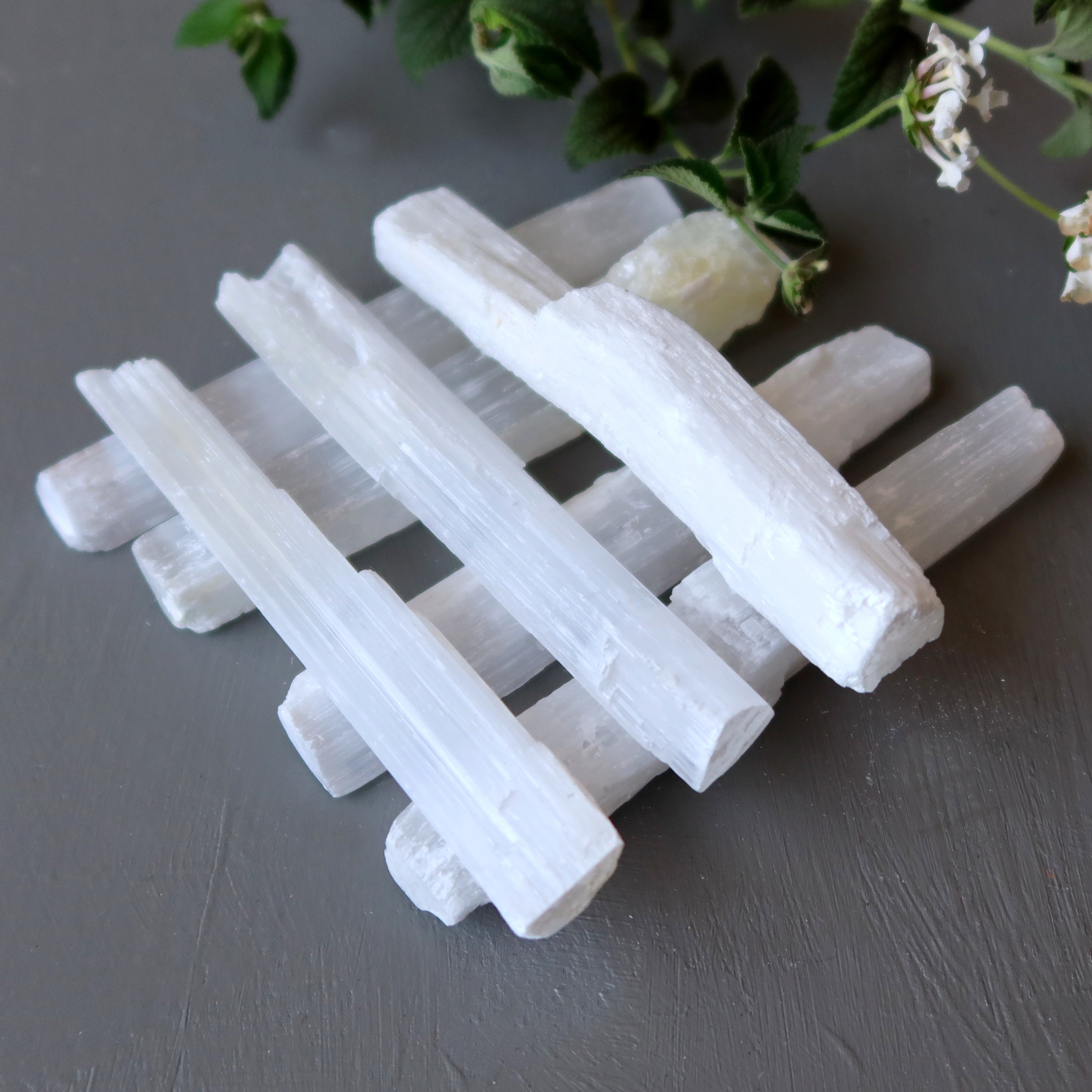 Selenite Raw Crystal Wand White Aura Sealing Stone
