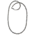 Selenite Necklace Full Moon White Beaded Silver