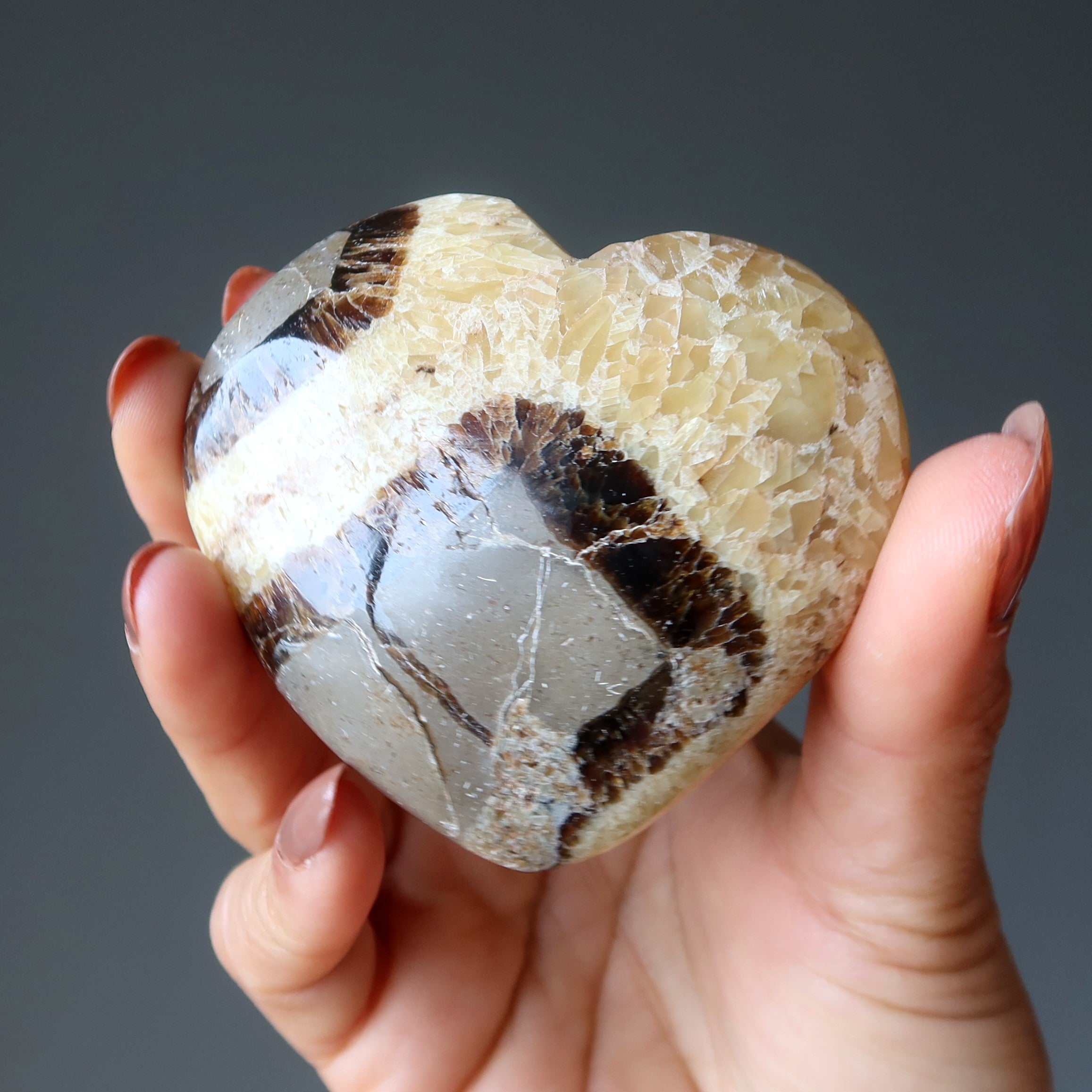 Septarian Heart Mosaic Beauty Dragon Protection Love Stone