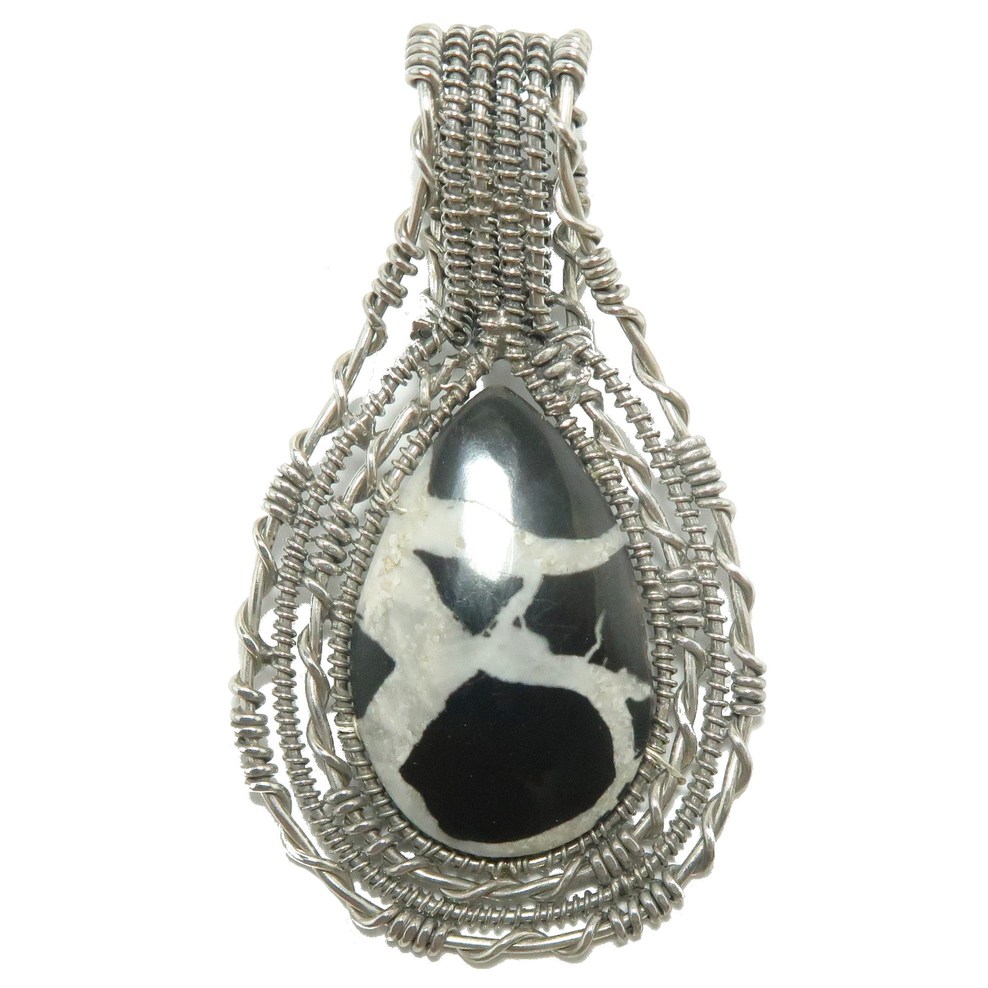 Septarian Pendant White Dragon in the Night Protection Stone