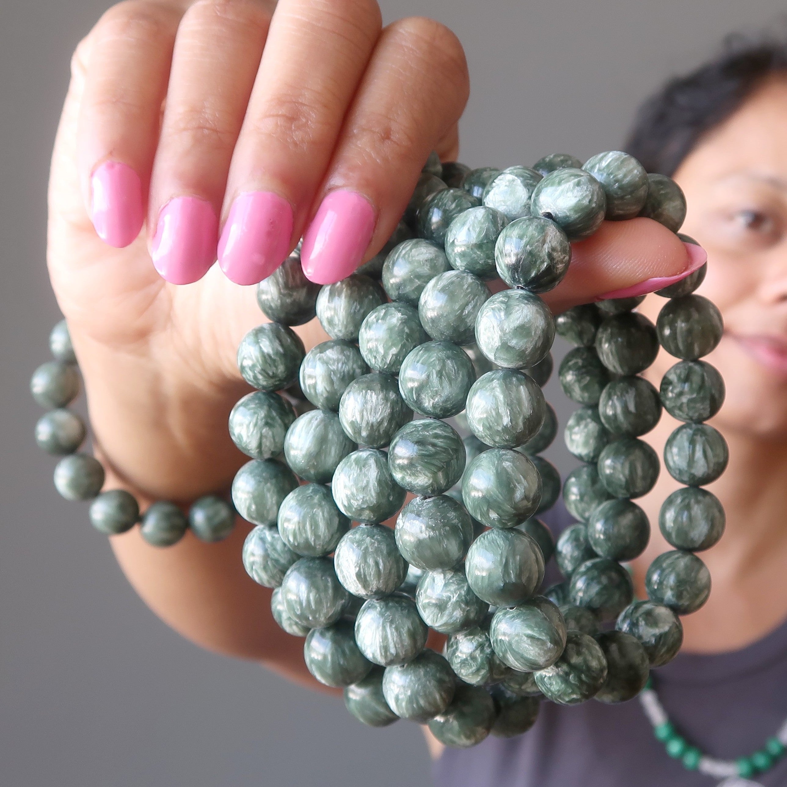 Seraphinite Bracelet Rare Green Spiritual Awakening