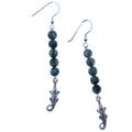 Seraphinite Earrings Green Alligator Sterling Silver