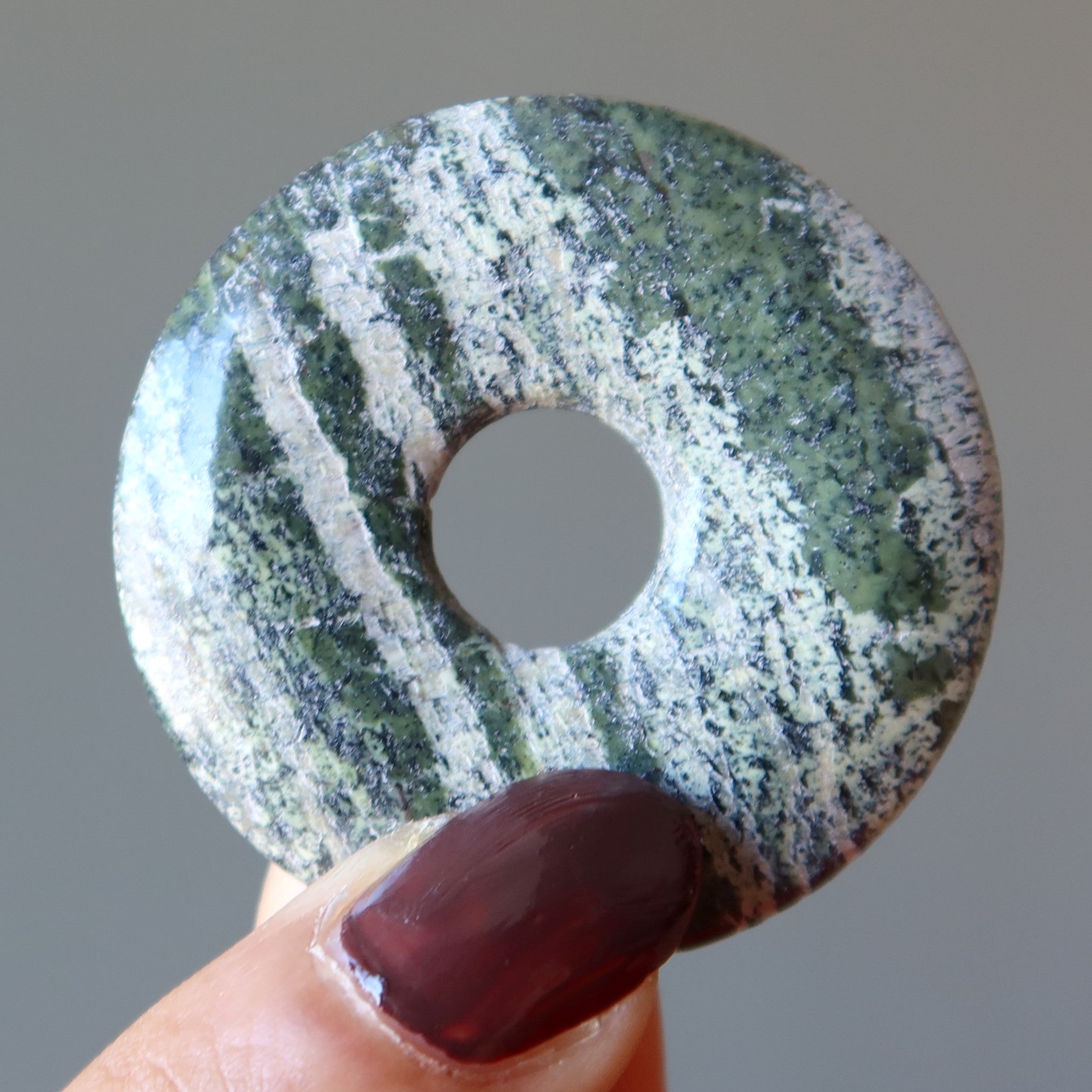 Serpentine Gemstone Donut Kundalini Stone